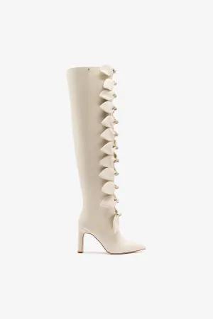 Larroud?? for Jonathan Cohen: Tie Boot In Ivory Leather