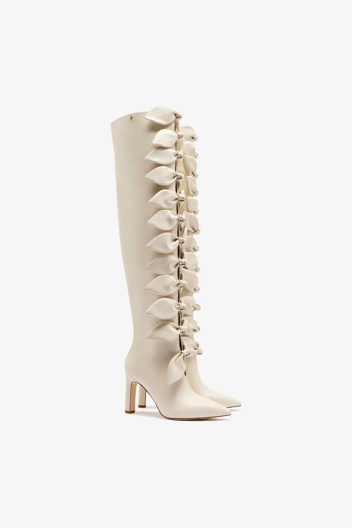 Larroud?? for Jonathan Cohen: Tie Boot In Ivory Leather