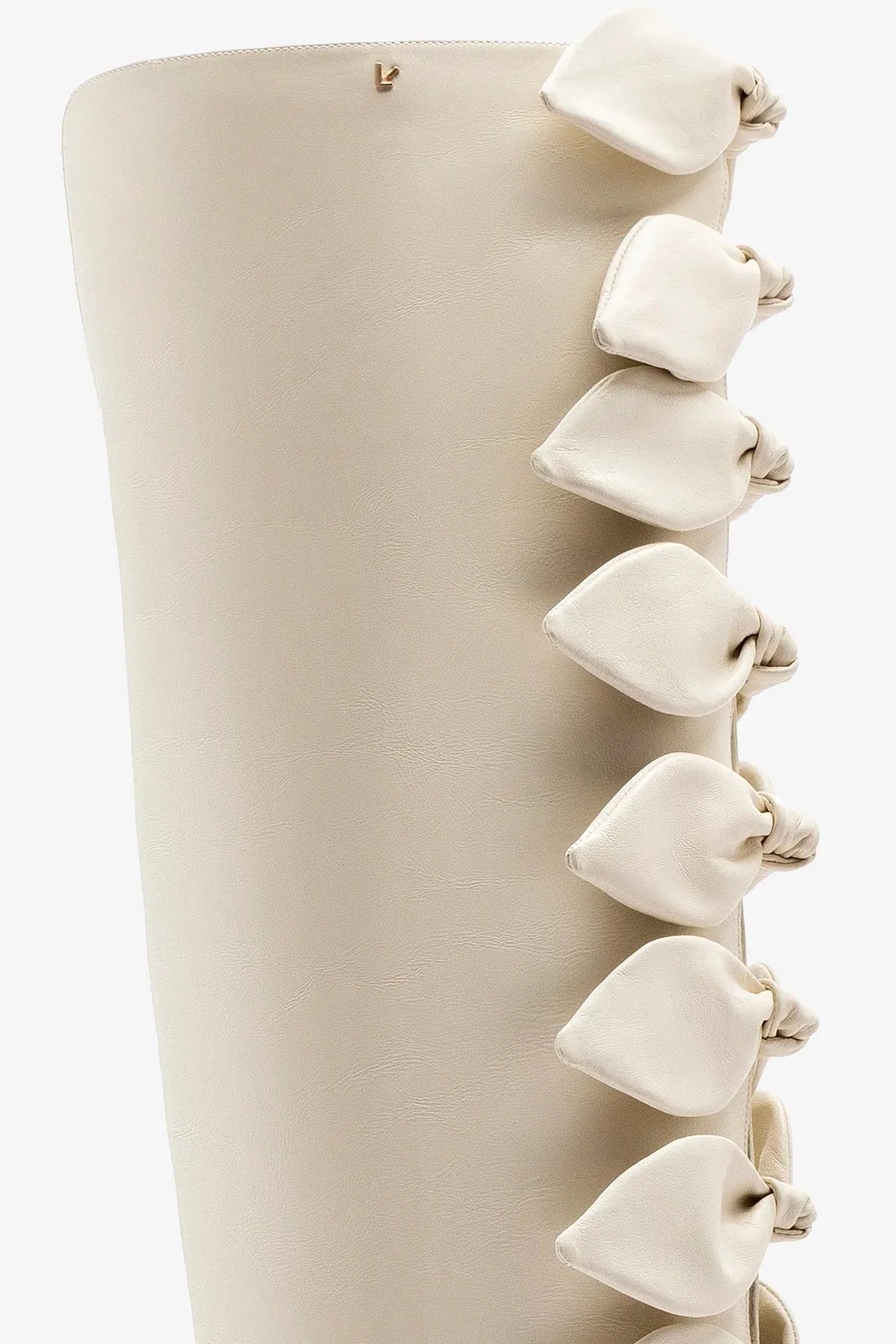 Larroud?? for Jonathan Cohen: Tie Boot In Ivory Leather