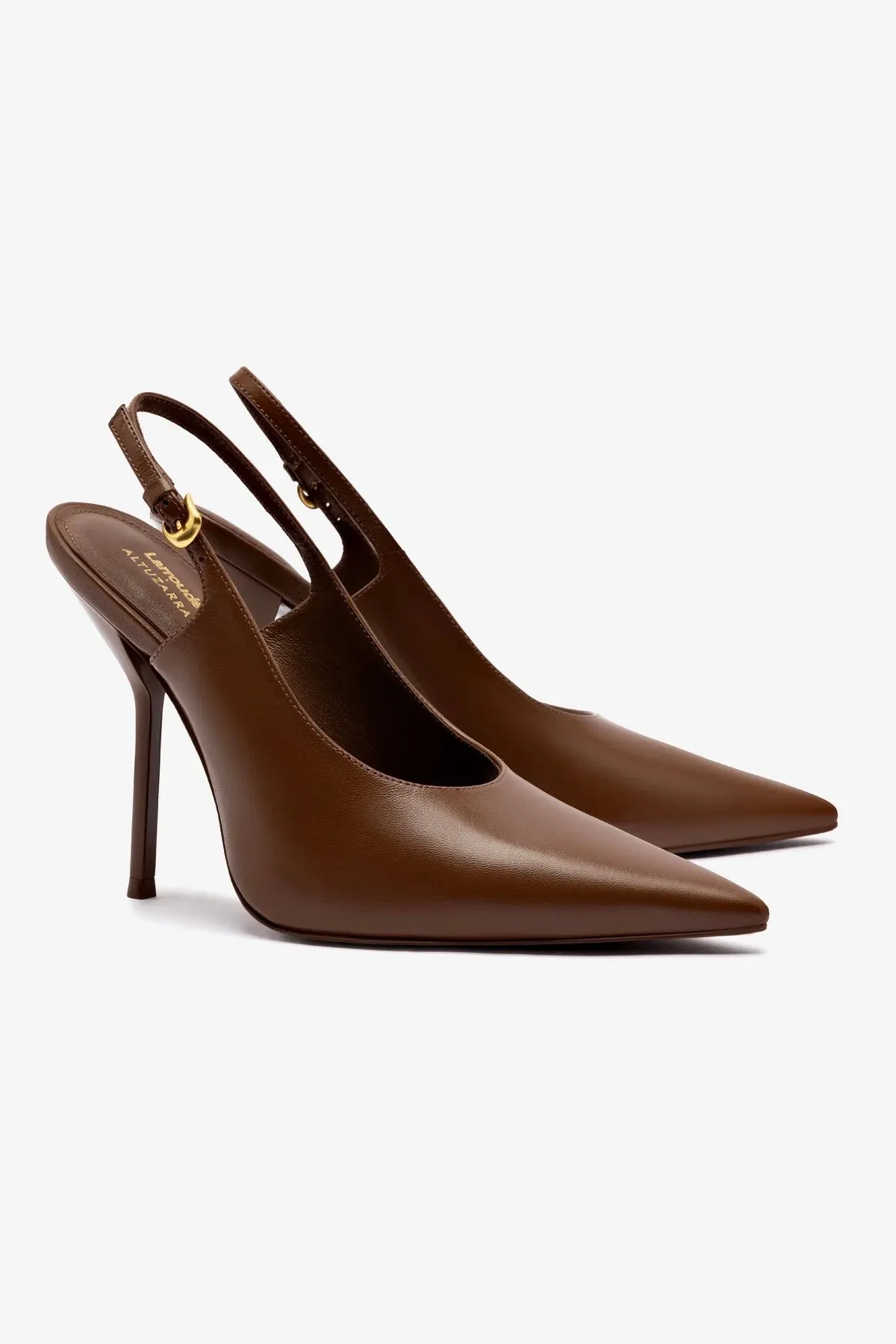 Larroud?? x Altuzarra Pump In Burnt Umber Leather