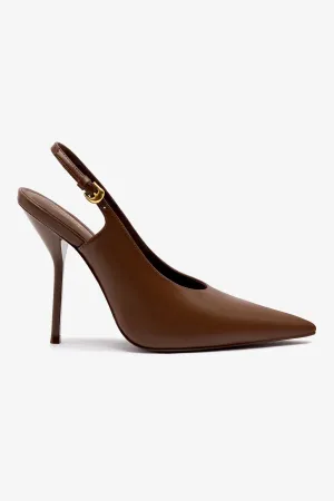 Larroud?? x Altuzarra Pump In Burnt Umber Leather