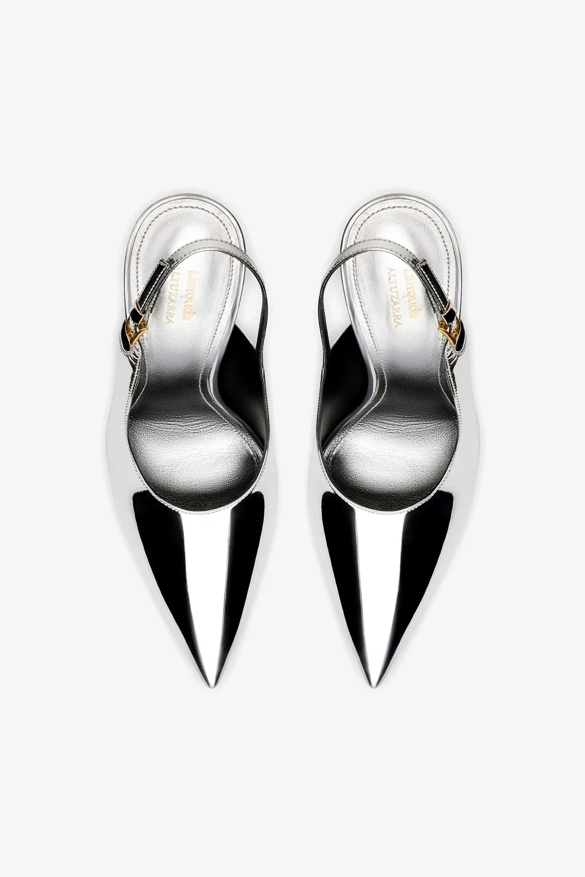 Larroud?? x Altuzarra Pump In Silver Specchio