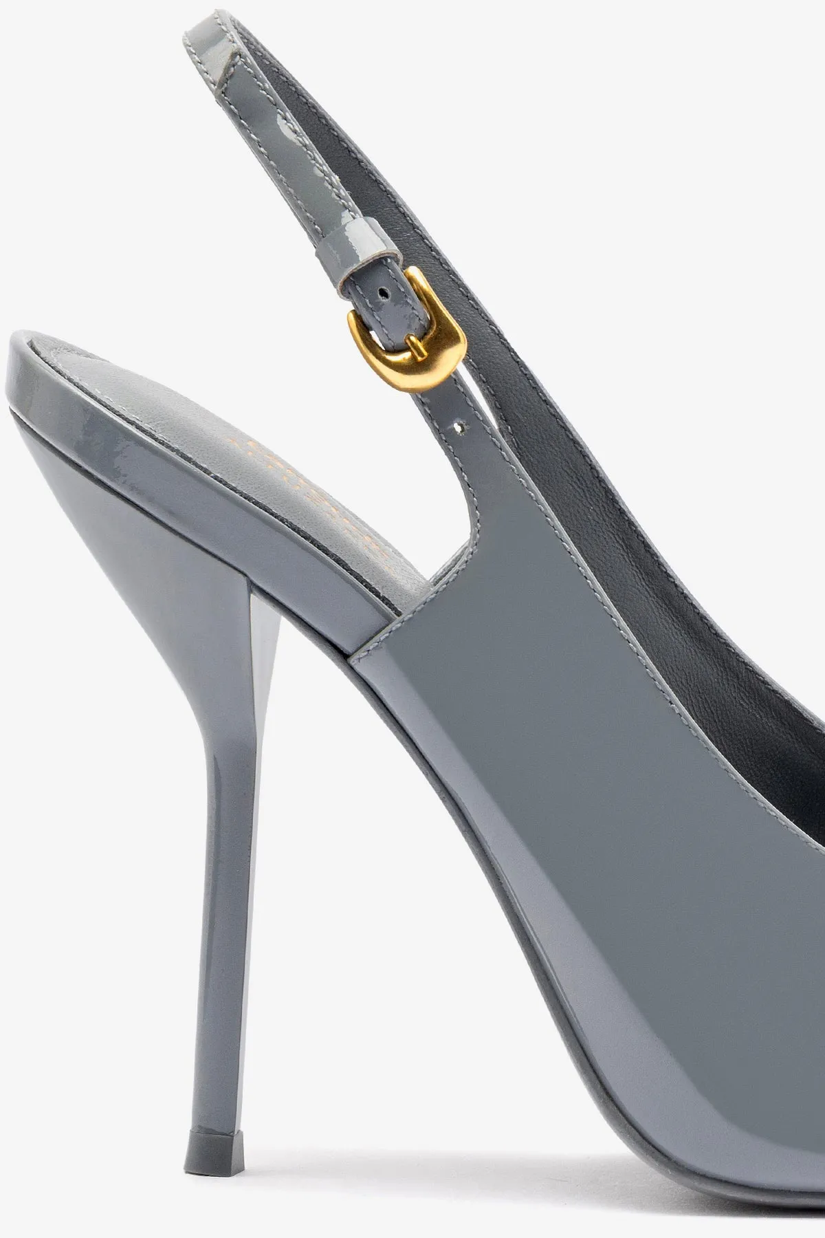 Larroud?? x Altuzarra Pump In Titanium Patent Leather