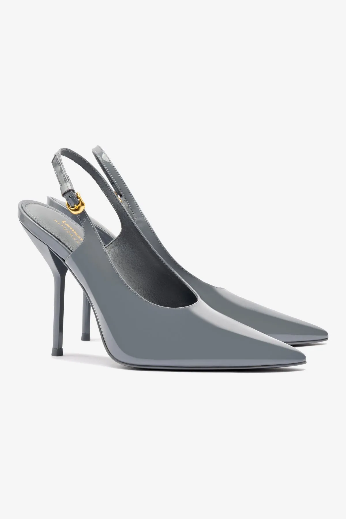 Larroud?? x Altuzarra Pump In Titanium Patent Leather