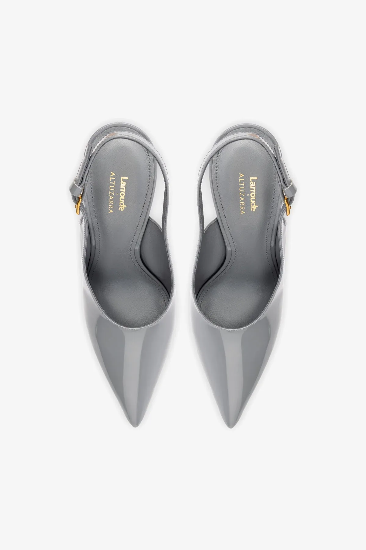 Larroud?? x Altuzarra Pump In Titanium Patent Leather