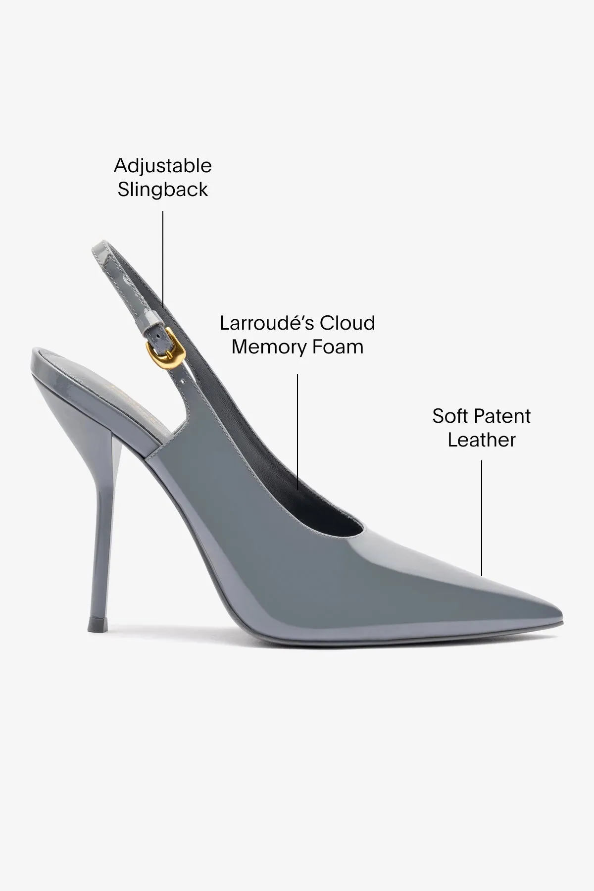 Larroud?? x Altuzarra Pump In Titanium Patent Leather