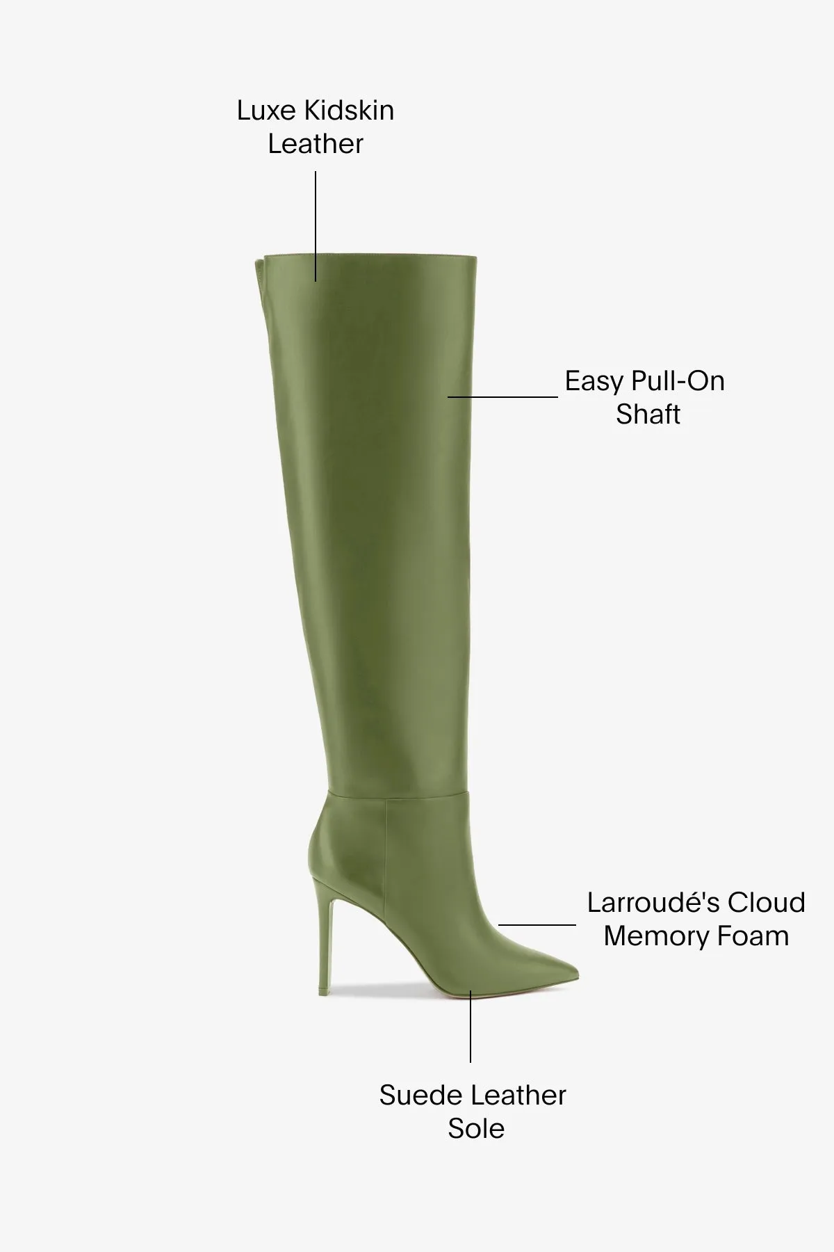 Larroud?? x Jennifer Fisher Boot In Martini Green Leather