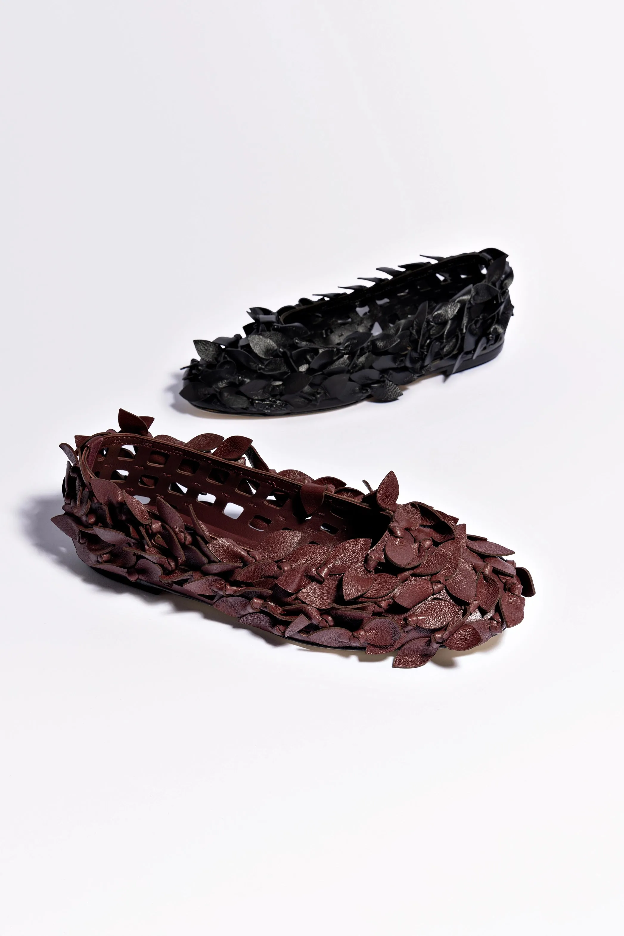 Larroud?? x Jonathan Cohen Ballet Flat In Burgundy Leather