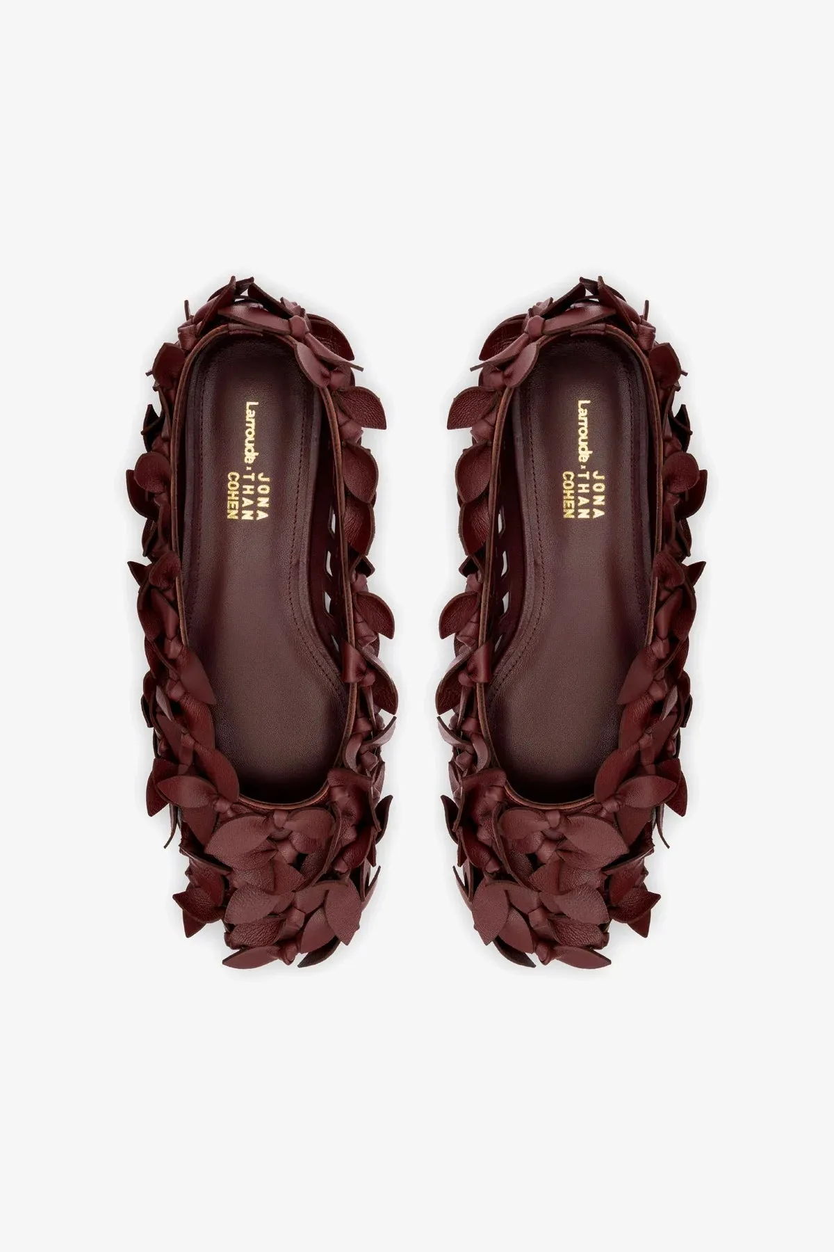 Larroud?? x Jonathan Cohen Ballet Flat In Burgundy Leather