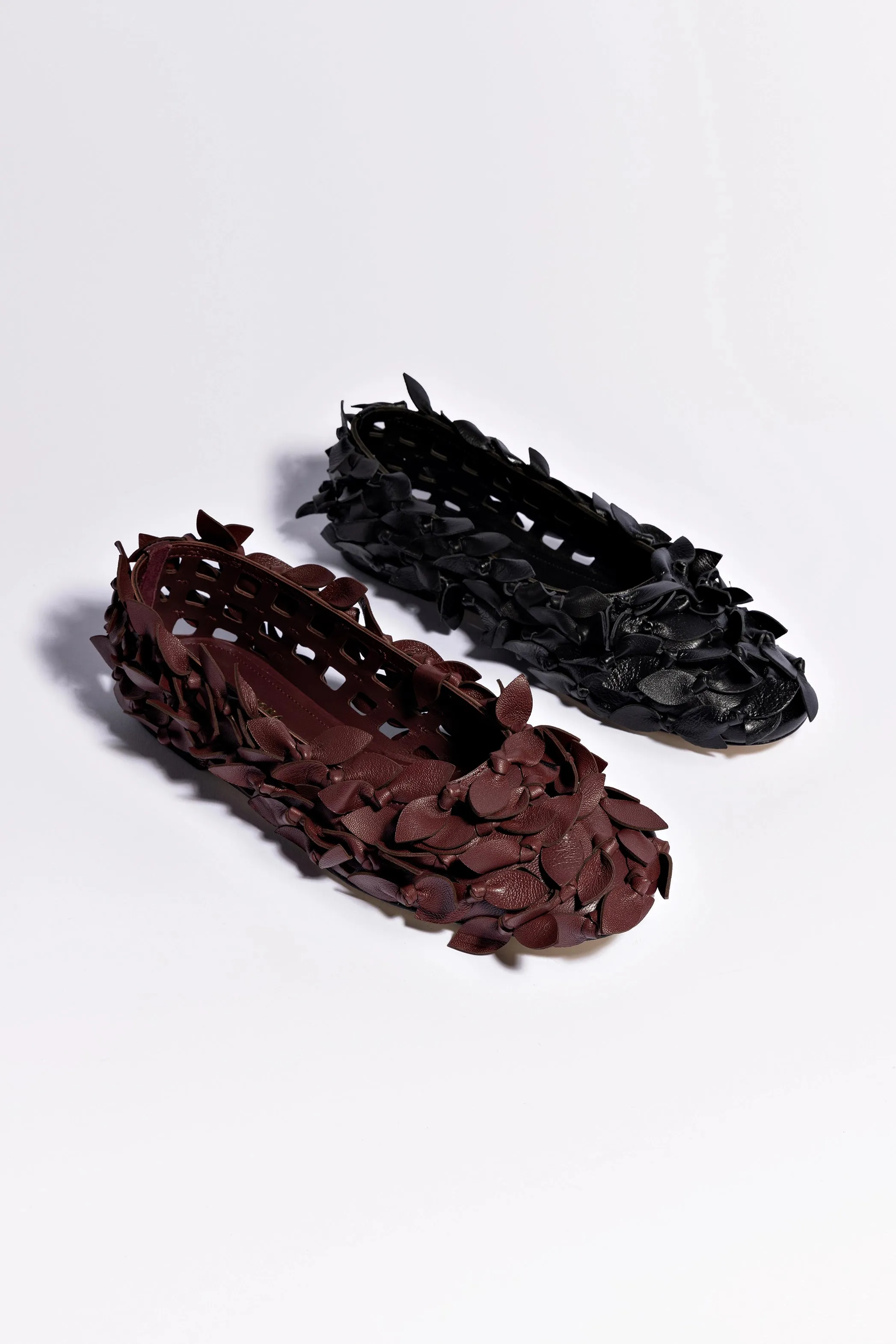 Larroud?? x Jonathan Cohen Ballet Flat In Burgundy Leather