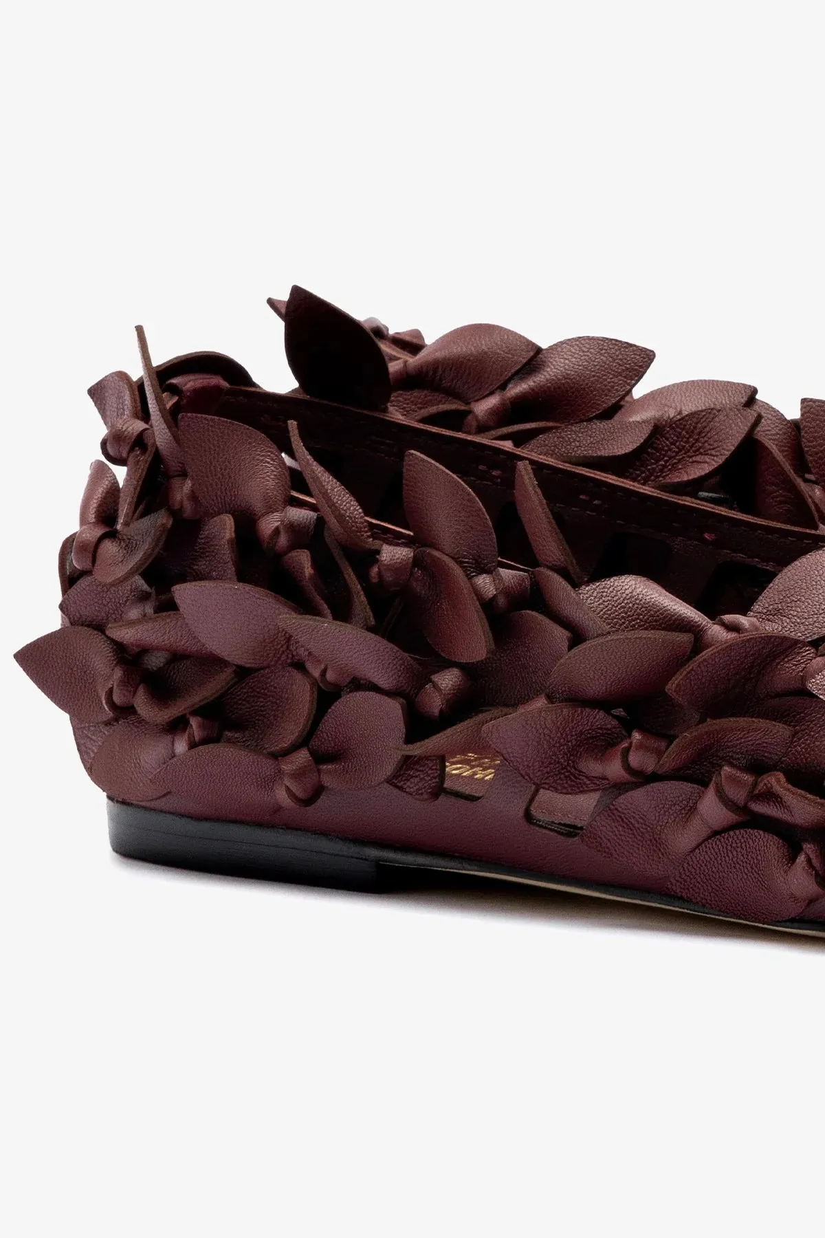 Larroud?? x Jonathan Cohen Ballet Flat In Burgundy Leather