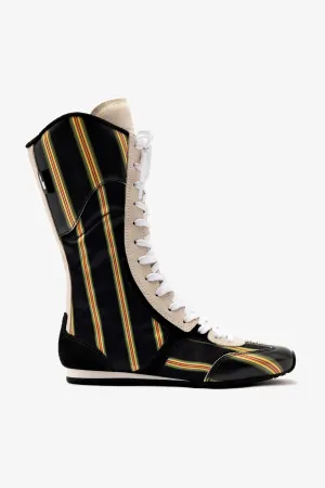 Larroud?? x Jonathan Cohen Flat Lo Sneaker Boot In Black Striped Suede