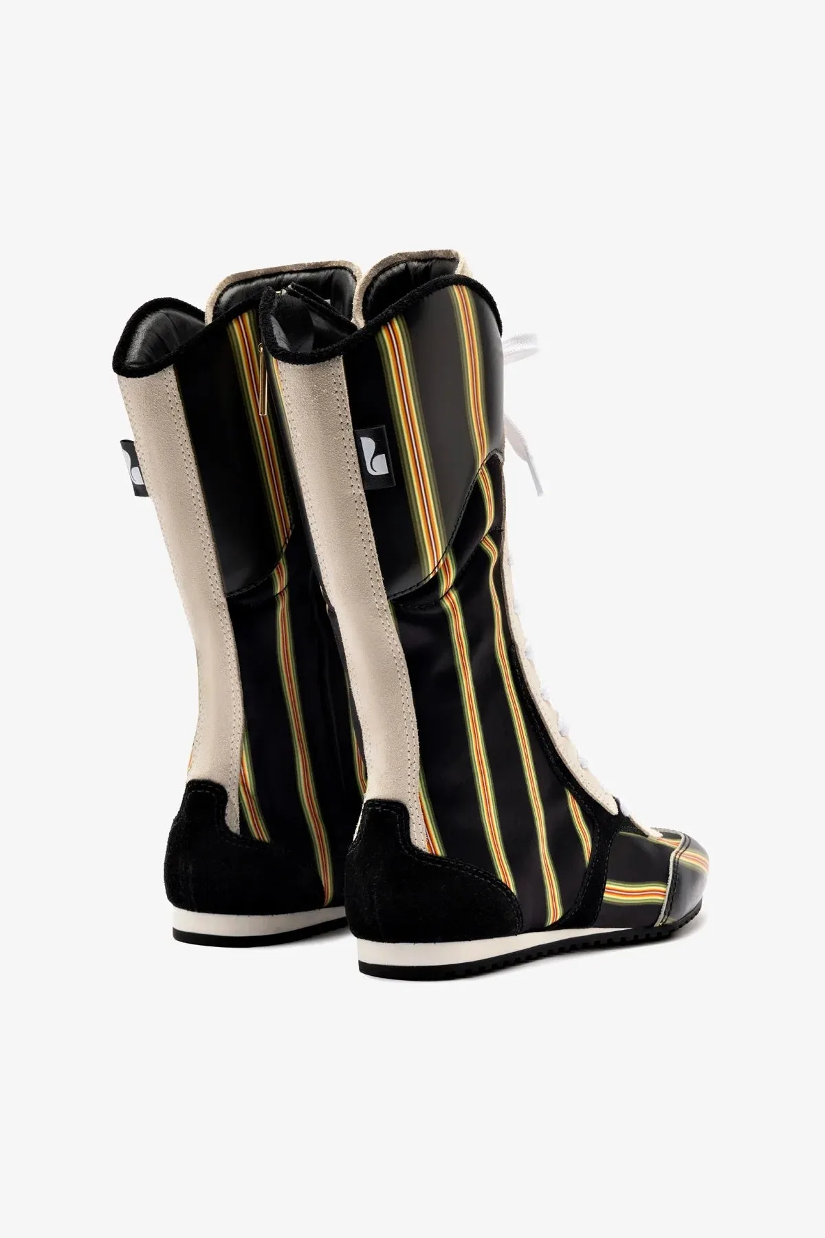 Larroud?? x Jonathan Cohen Flat Lo Sneaker Boot In Black Striped Suede