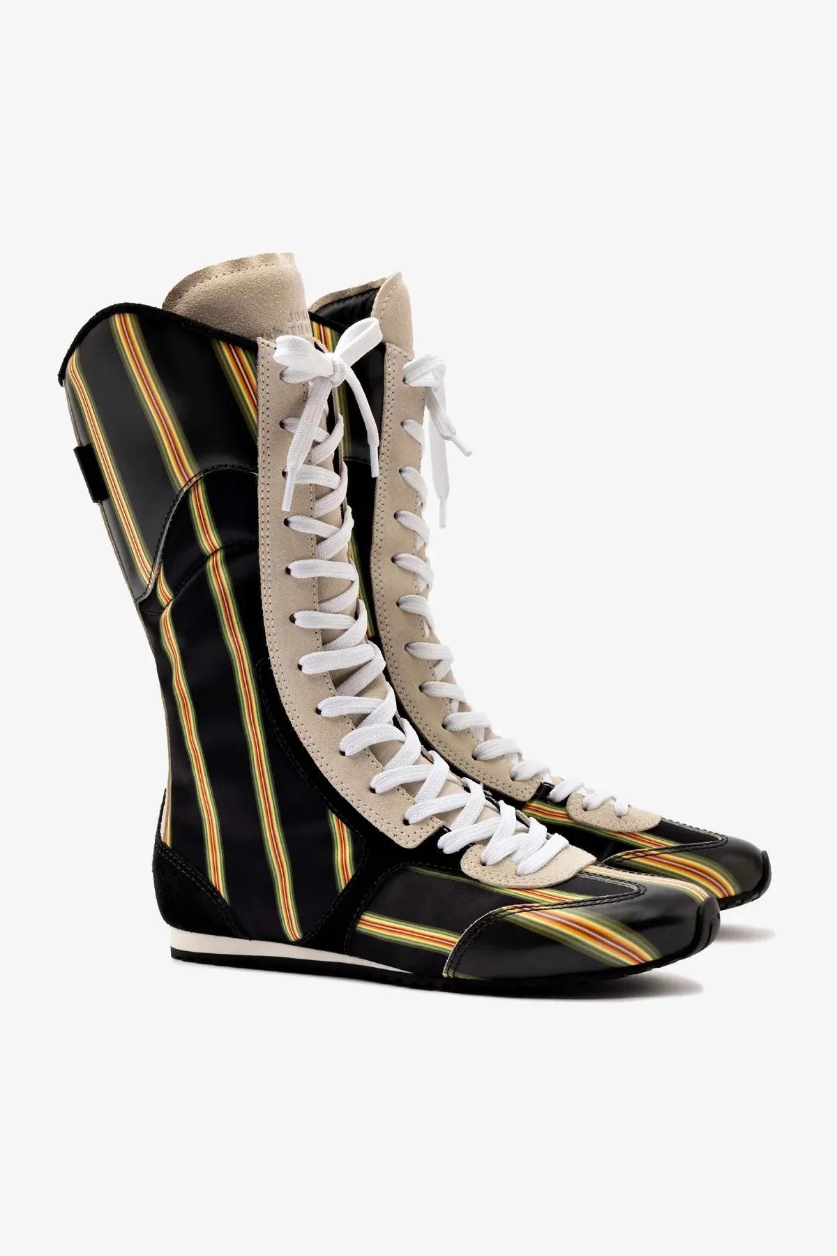 Larroud?? x Jonathan Cohen Flat Lo Sneaker Boot In Black Striped Suede