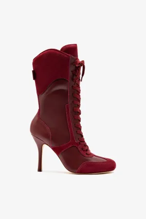 Larroud?? x Jonathan Cohen High Heel Sneaker Boot In Burgundy Suede