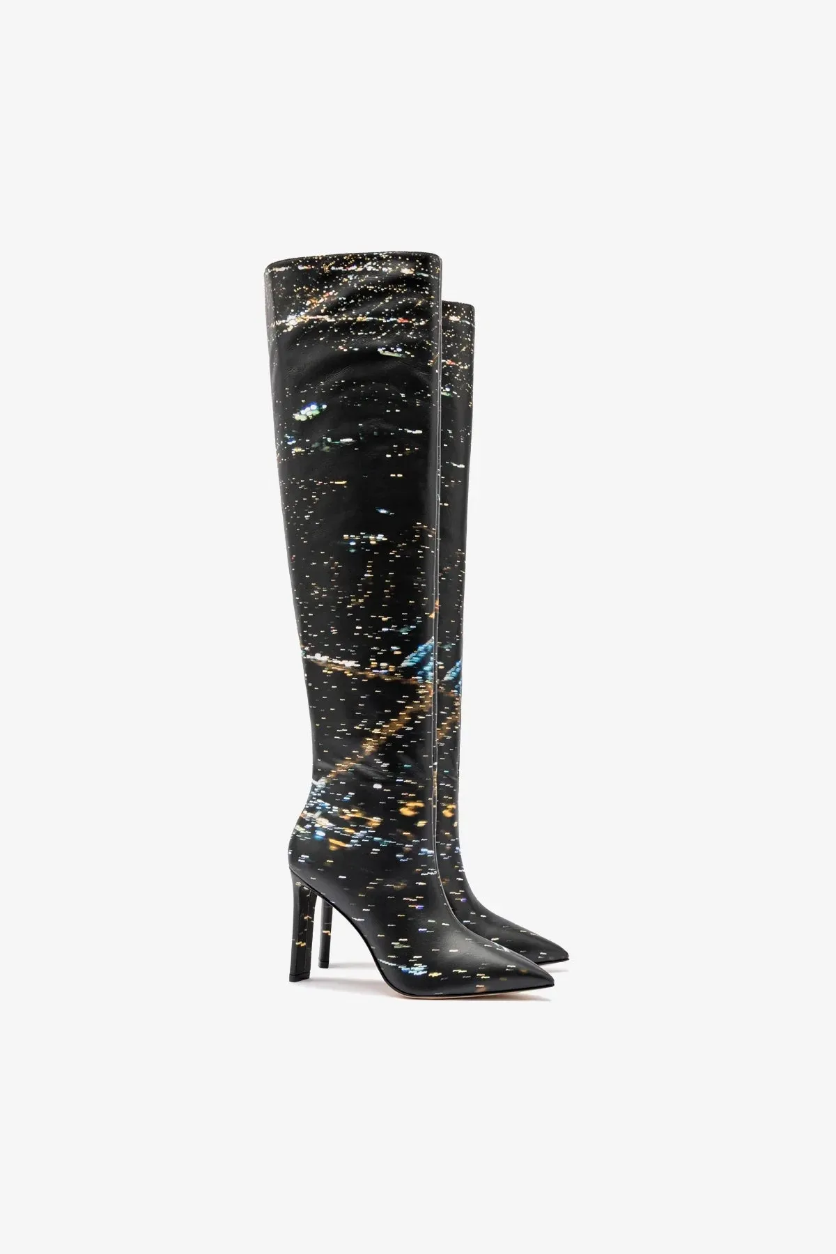 Larroud?? x Libertine Boot In Black LAX Printed Leather