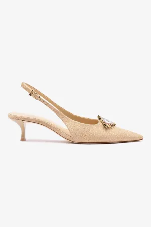 Larroud?? x Libertine Eye Pump Lo In Beige Raffia