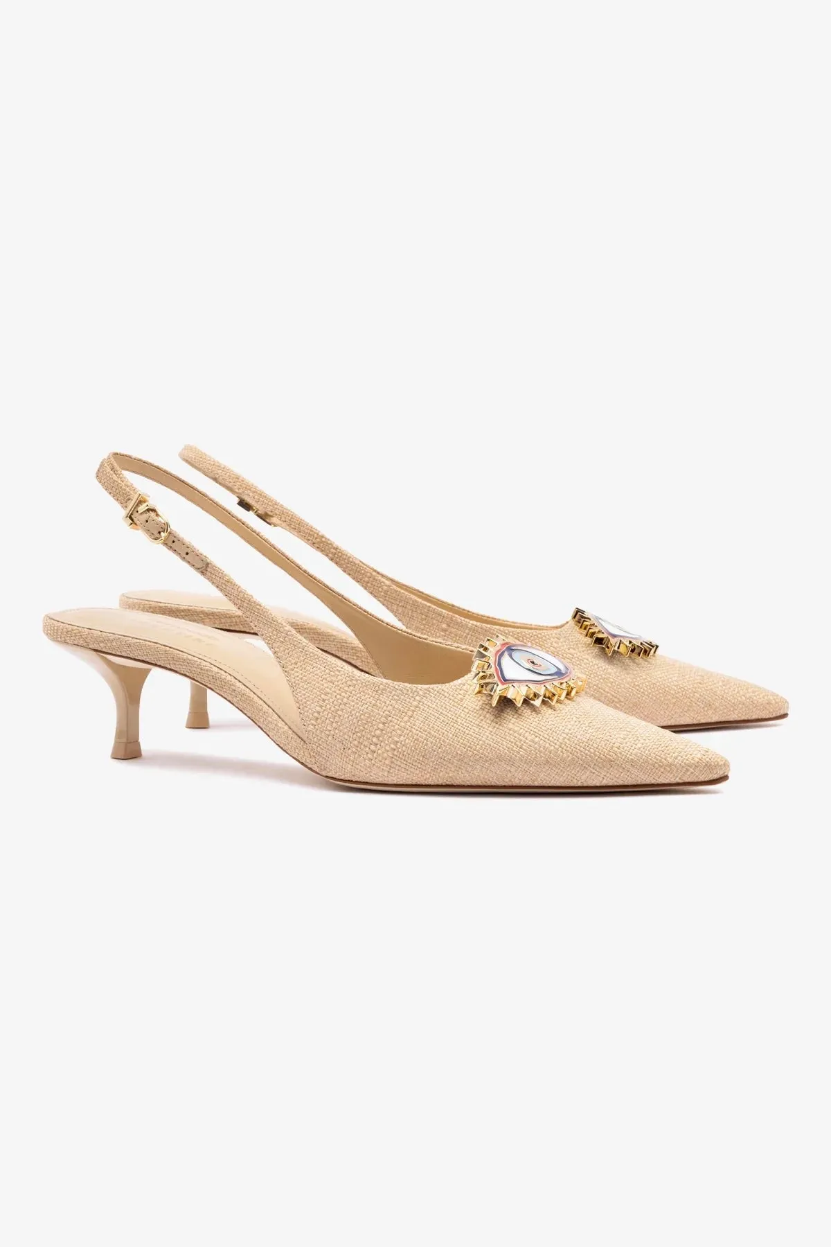Larroud?? x Libertine Eye Pump Lo In Beige Raffia