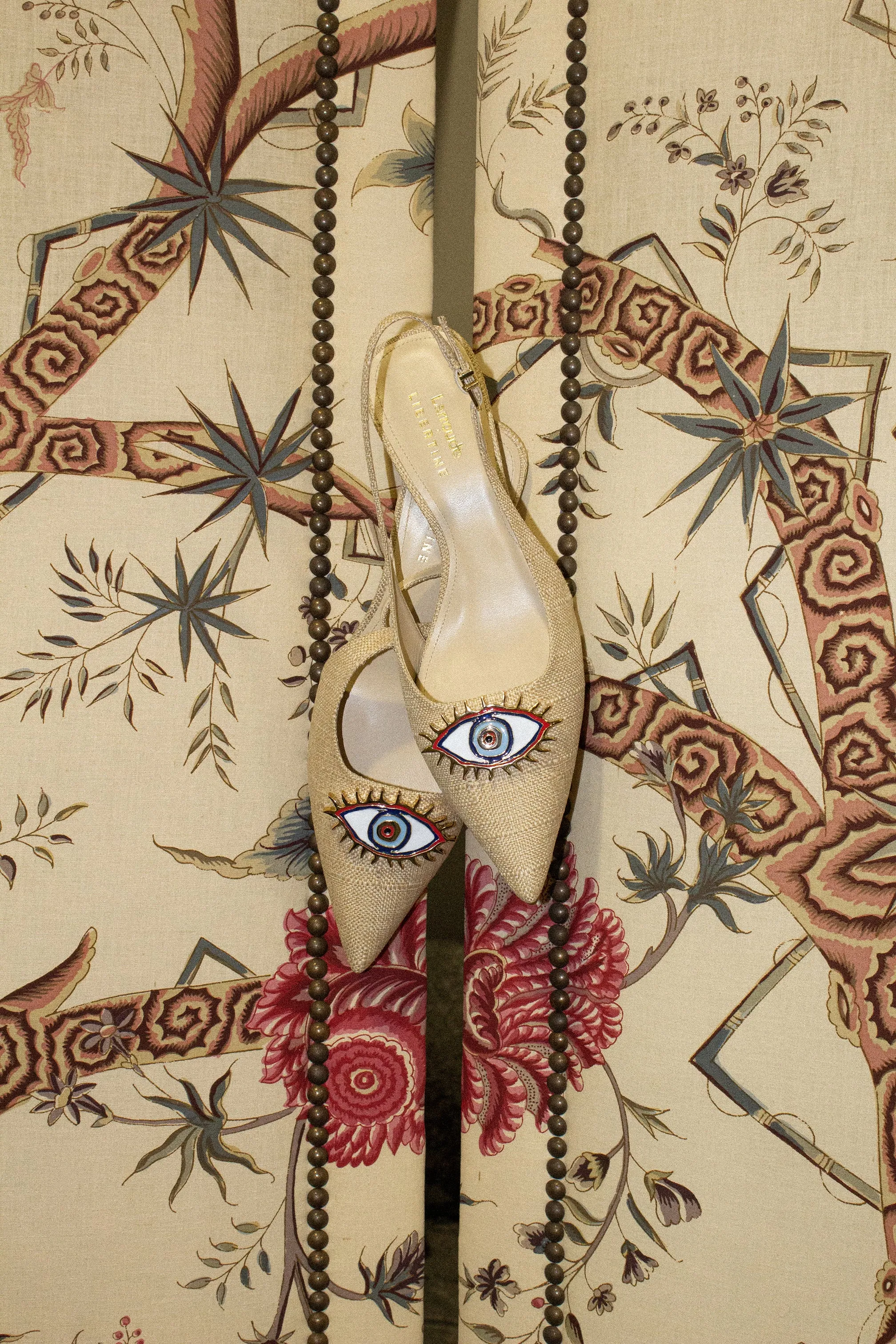 Larroud?? x Libertine Eye Pump Lo In Beige Raffia