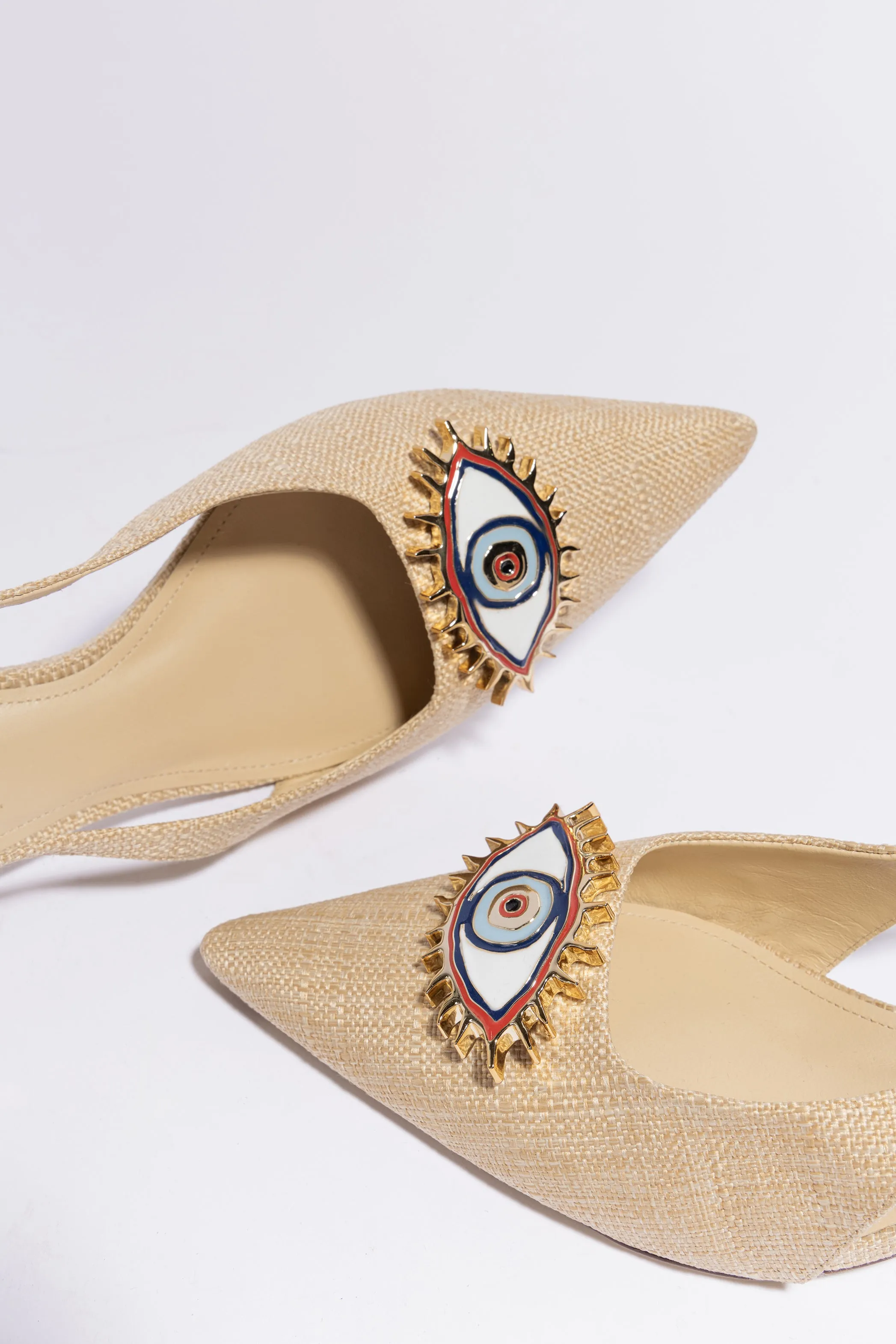 Larroud?? x Libertine Eye Pump Lo In Beige Raffia