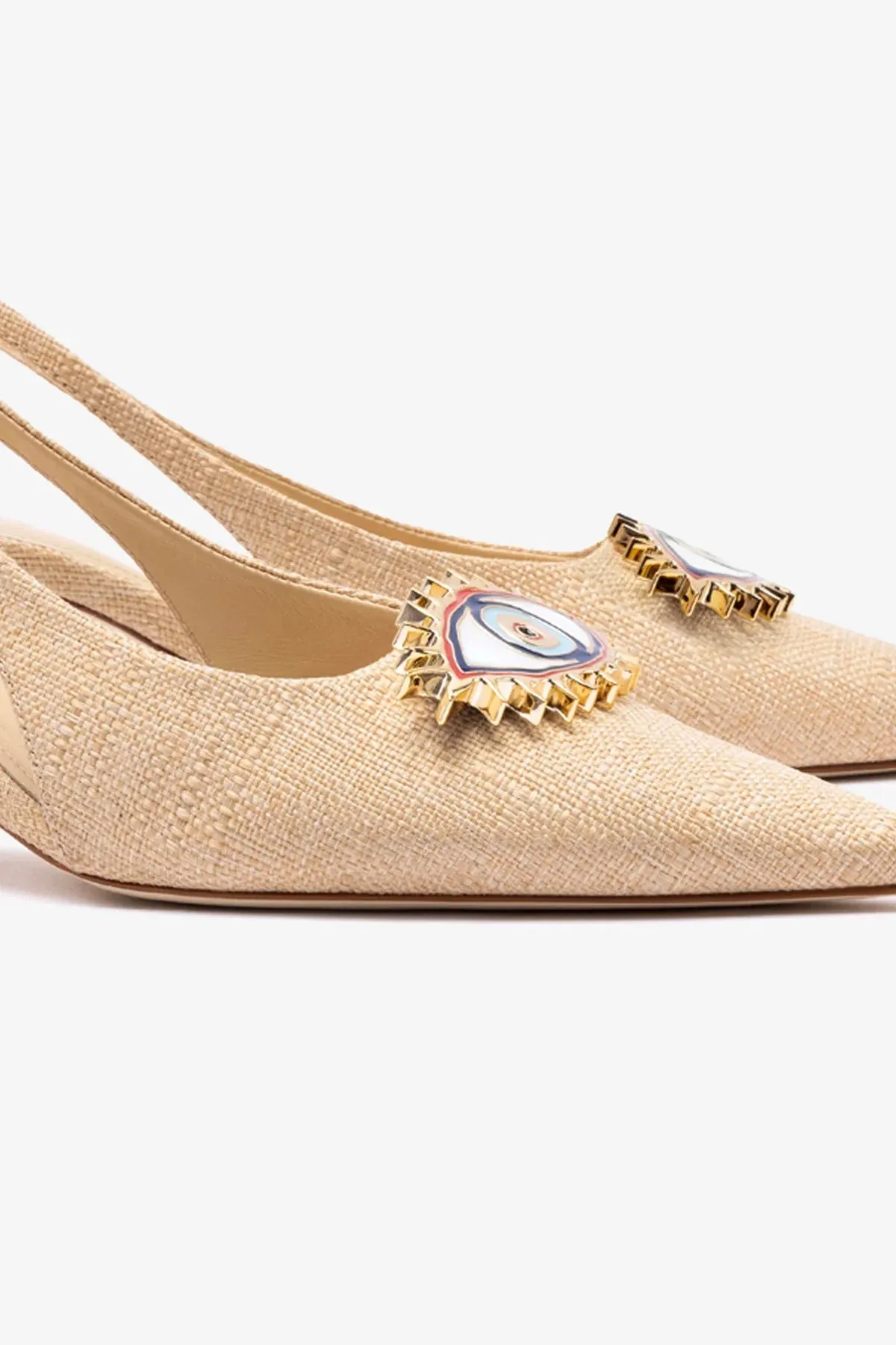Larroud?? x Libertine Eye Pump Lo In Beige Raffia