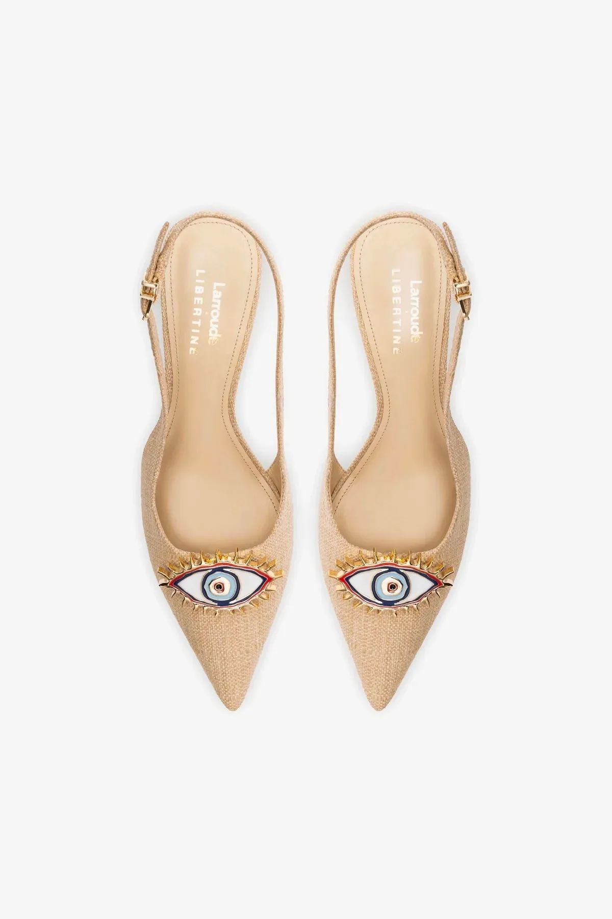 Larroud?? x Libertine Eye Pump Lo In Beige Raffia
