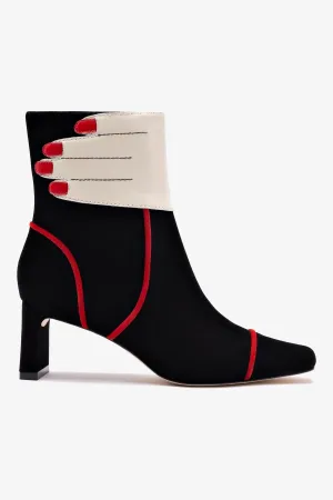 Larroud?? x Libertine Hand Boot In Black, Ivory and Scarlet Leather