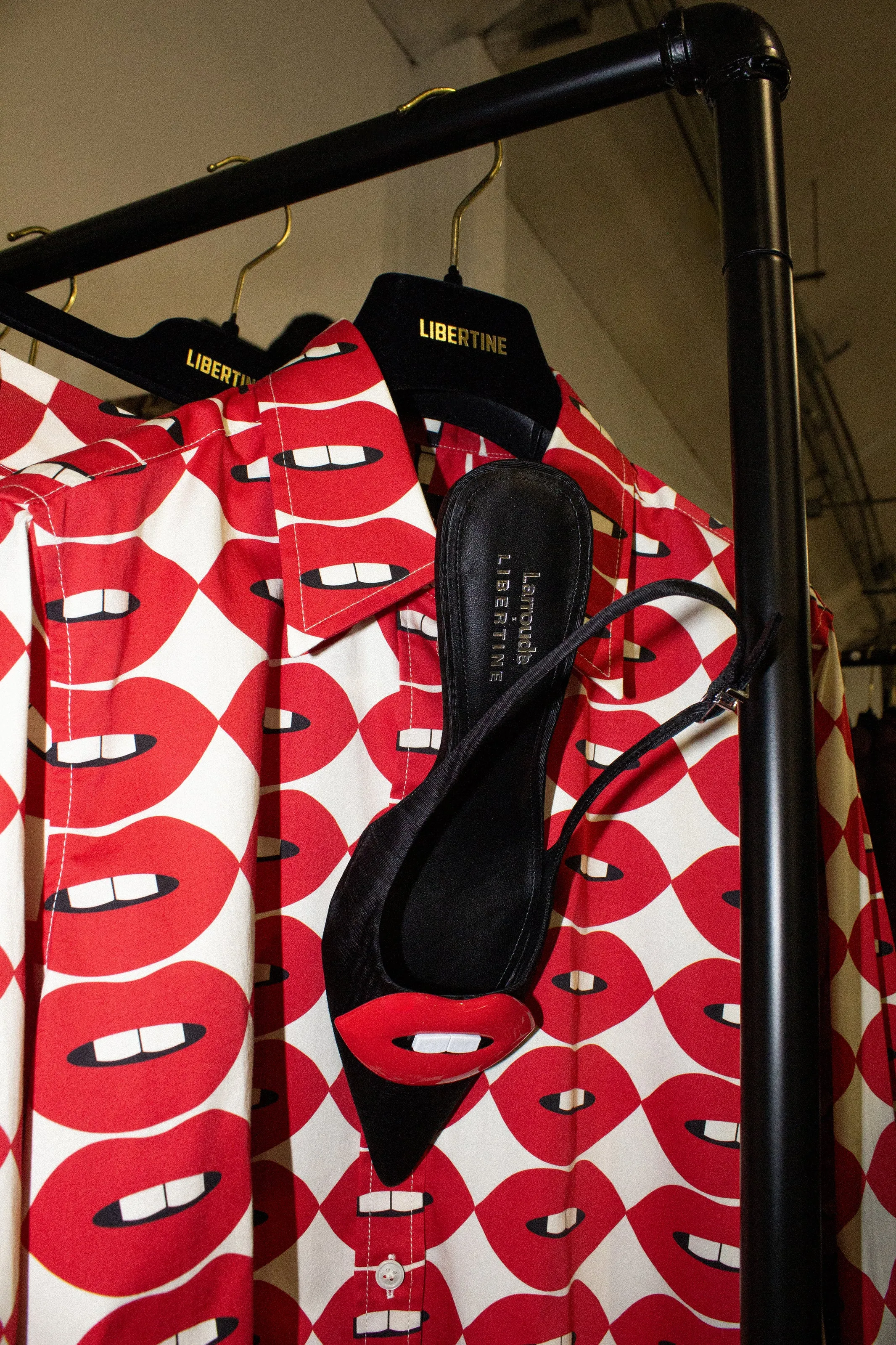 Larroud?? x Libertine Lips Pump Lo In Black Fabric