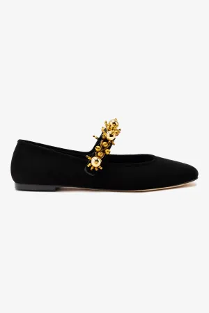 Larroud?? x Libertine Verona In Black Suede and Golden Balls