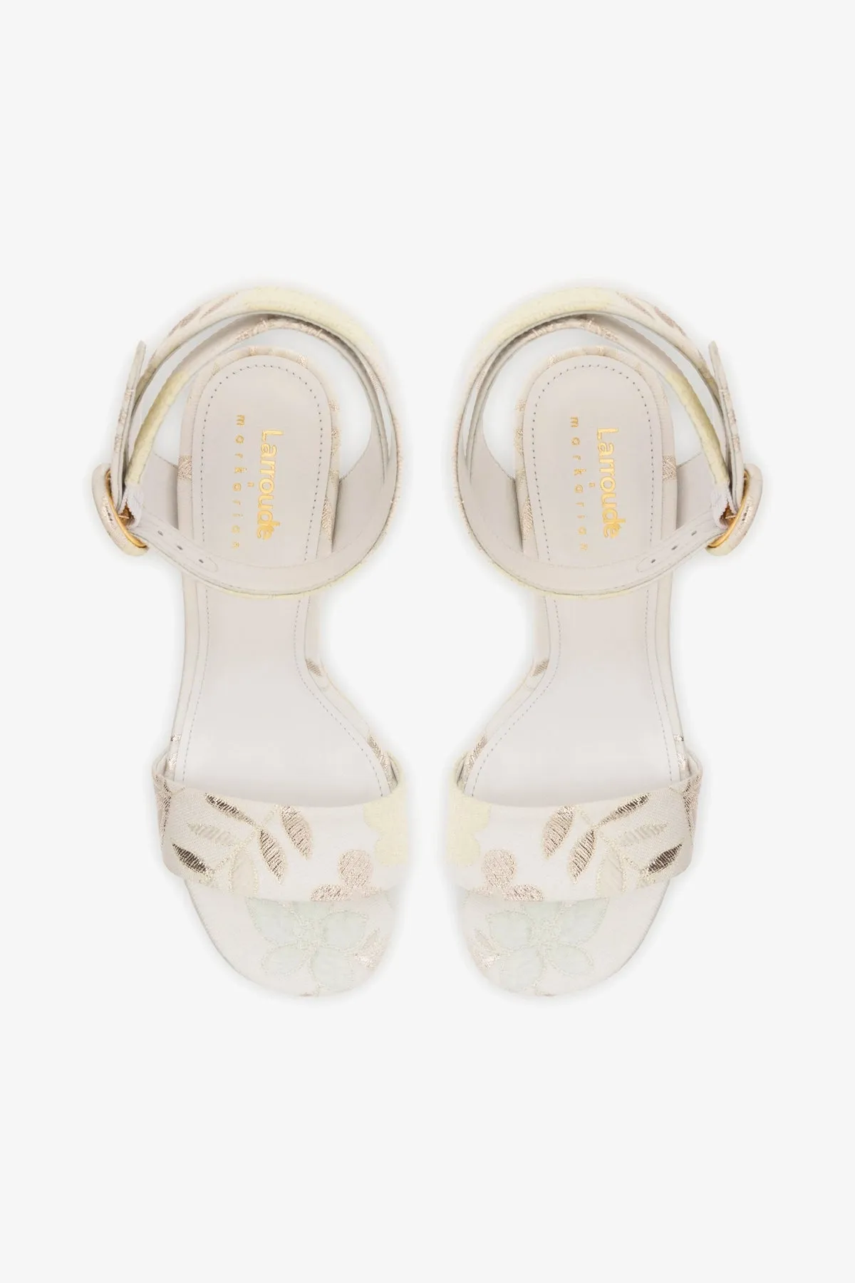 Larroud?? x Markarian Dolly Sandal In Yvette Ivory Brocade