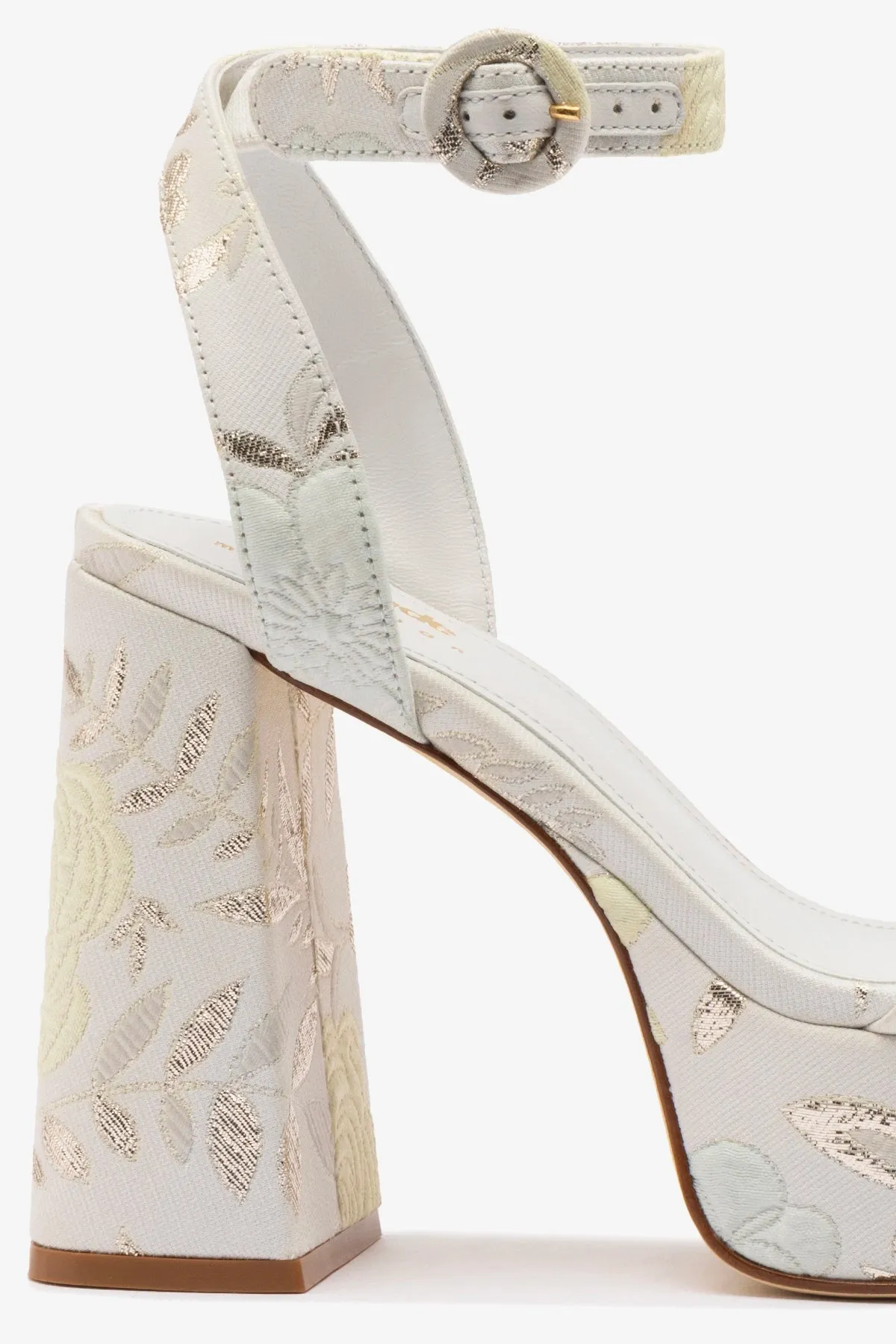 Larroud?? x Markarian Dolly Sandal In Yvette Ivory Brocade