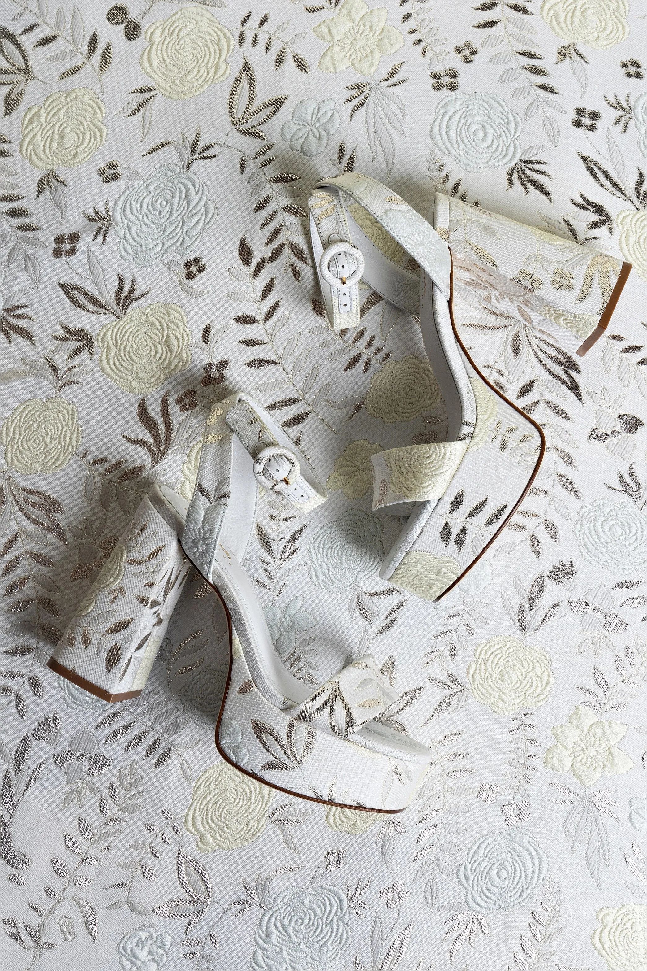 Larroud?? x Markarian Dolly Sandal In Yvette Ivory Brocade
