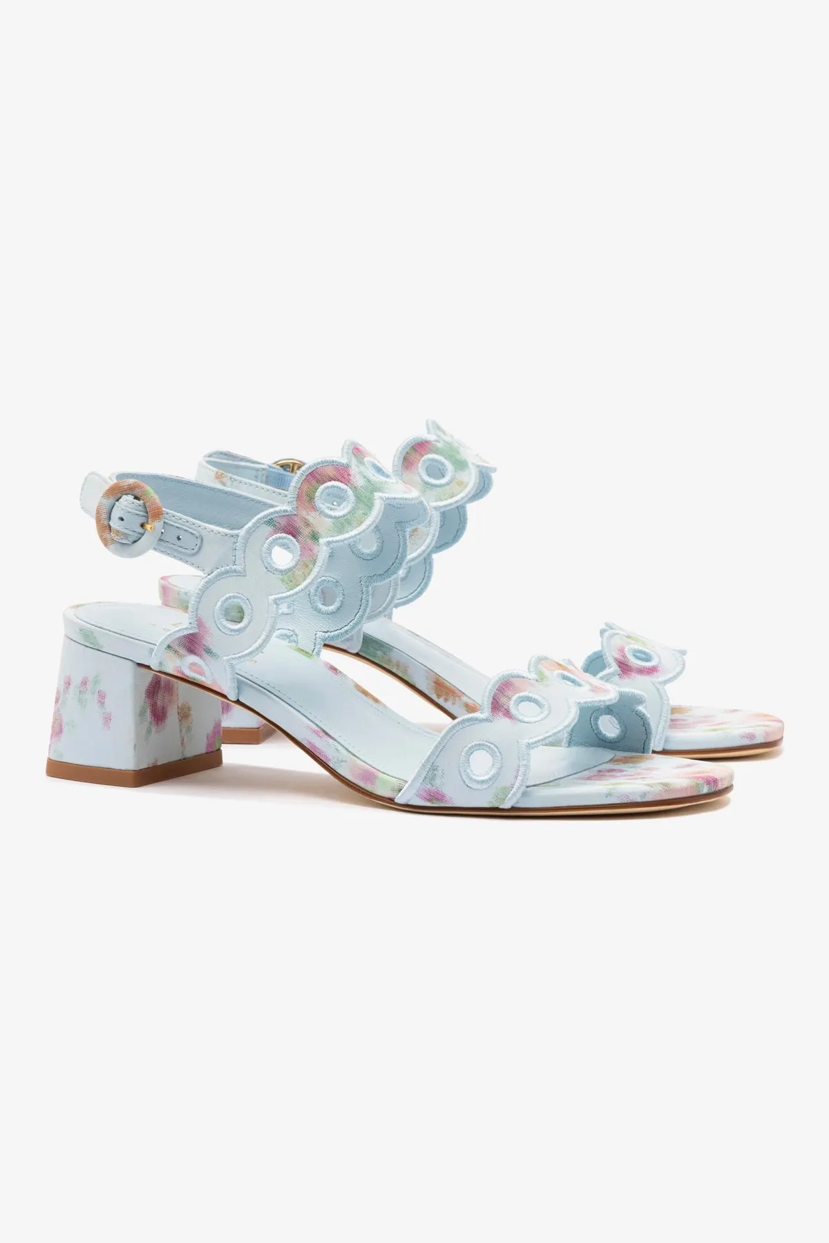 Larroud?? x Markarian Florence Broderie In Apple Blue Floral Ikat