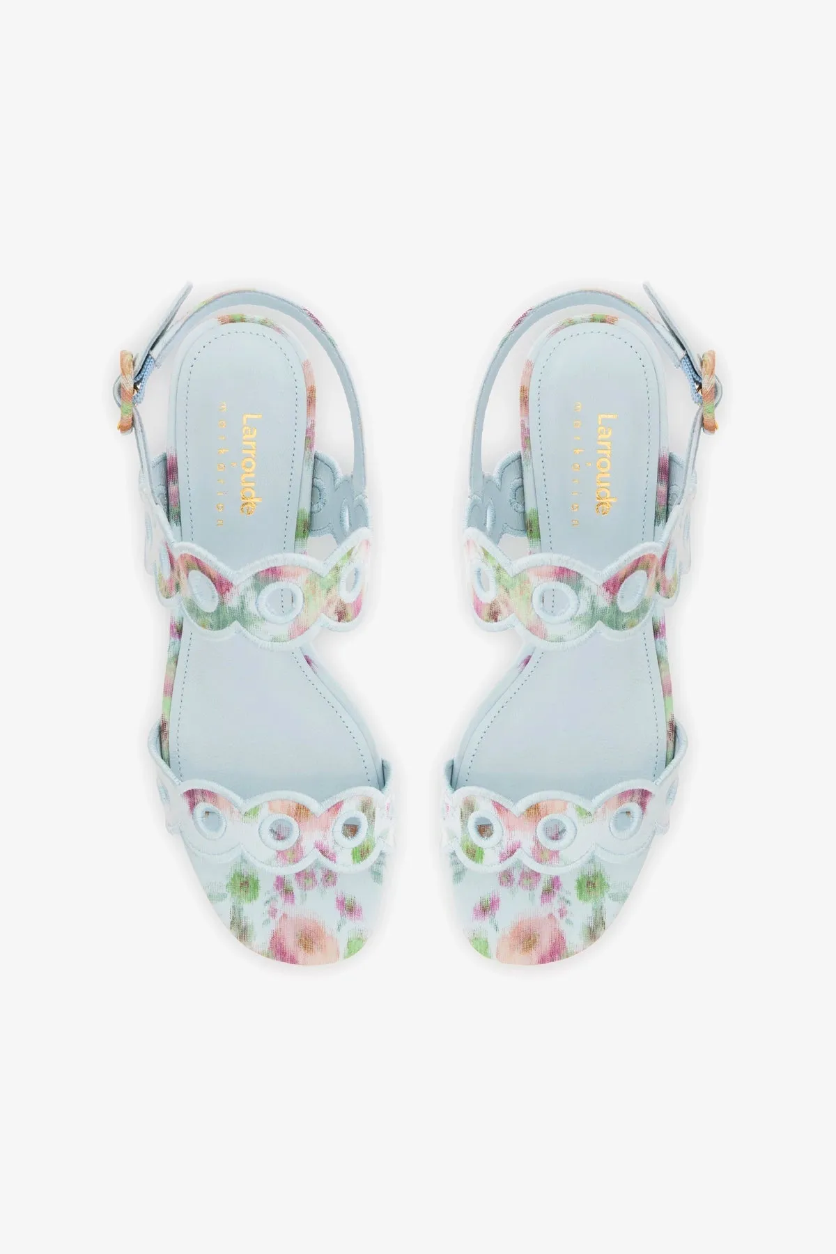 Larroud?? x Markarian Florence Broderie In Apple Blue Floral Ikat