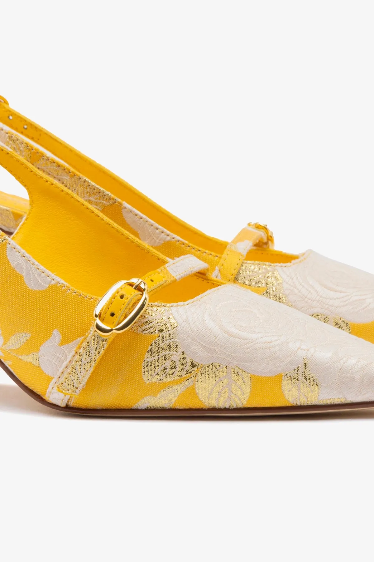 Larroud?? x Markarian Ines Pump In Yellow Floral Brocade