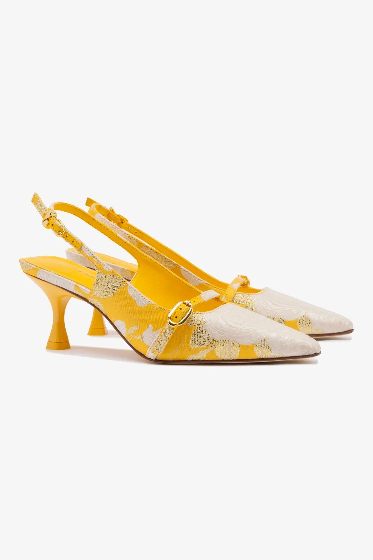 Larroud?? x Markarian Ines Pump In Yellow Floral Brocade
