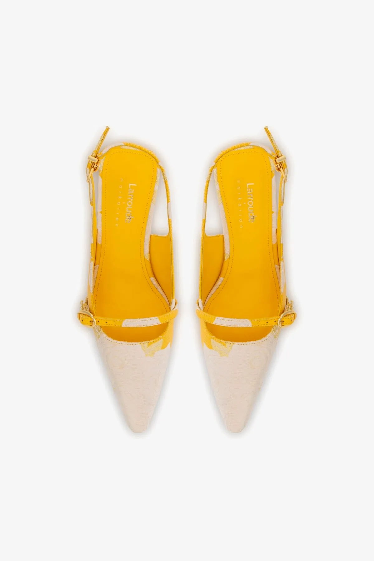 Larroud?? x Markarian Ines Pump In Yellow Floral Brocade