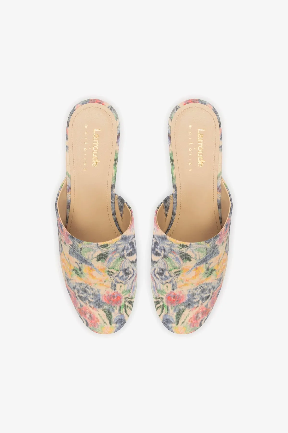 Larroud?? x Markarian Venice Wedge In Ash Blue Floral Demetra