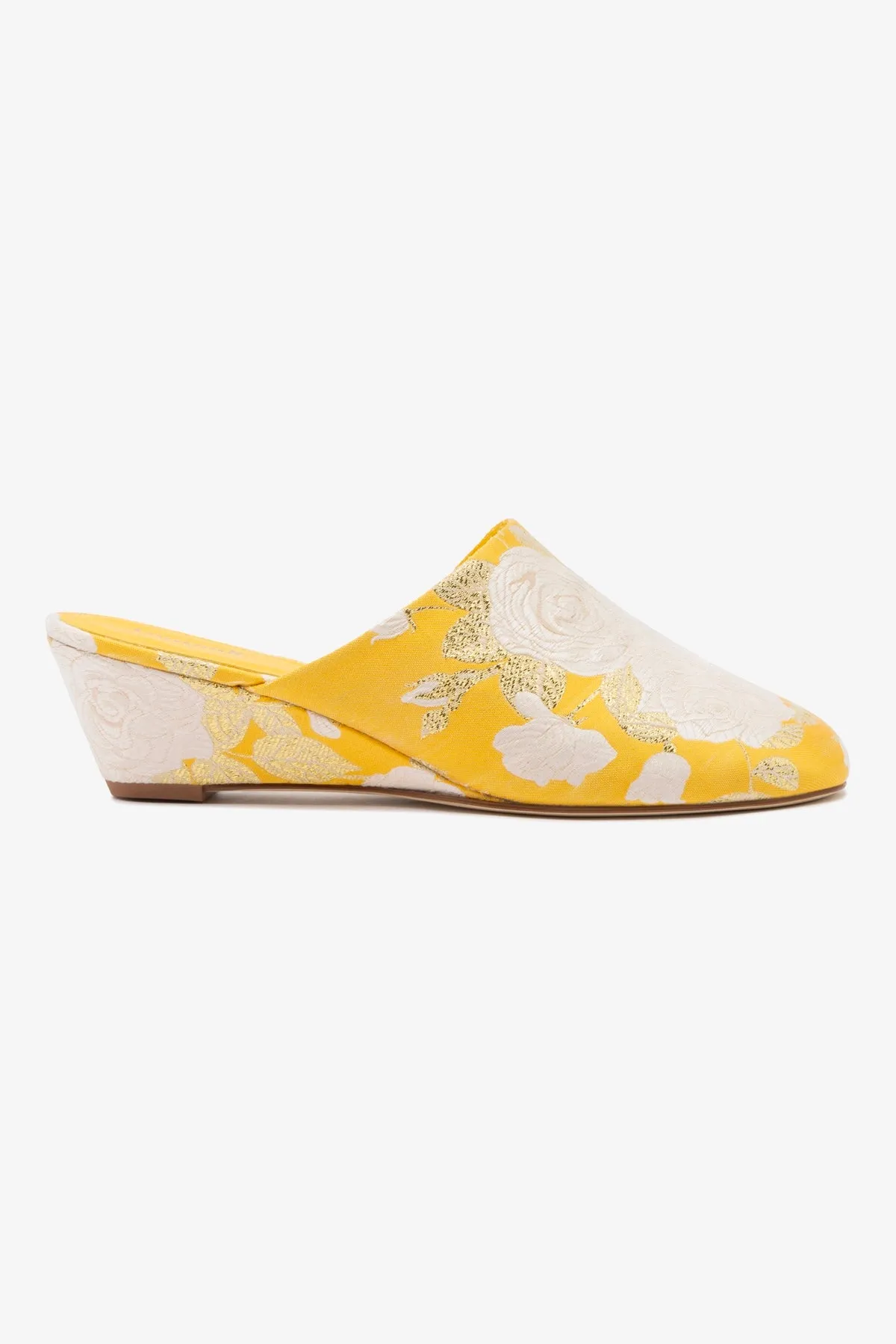 Larroud?? x Markarian Venice Wedge In Yellow Floral Brocade
