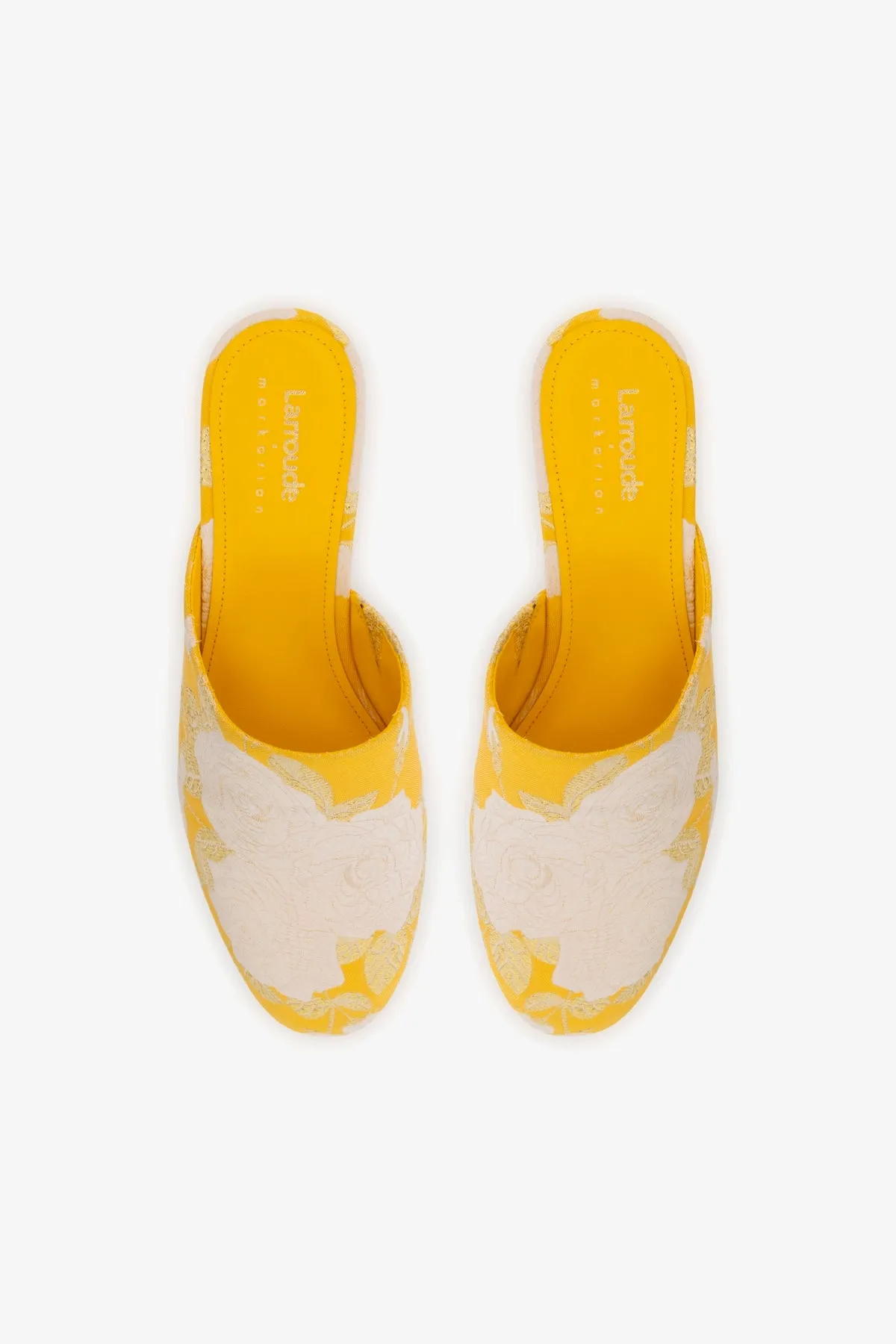 Larroud?? x Markarian Venice Wedge In Yellow Floral Brocade