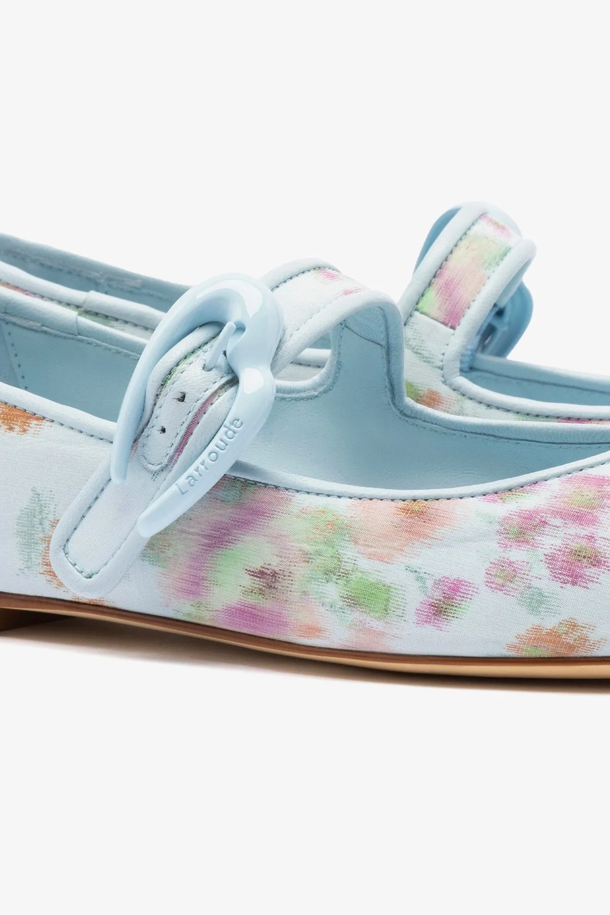 Larroud?? x Markarian Verona Ballet Flat In Apple Blue Floral Ikat