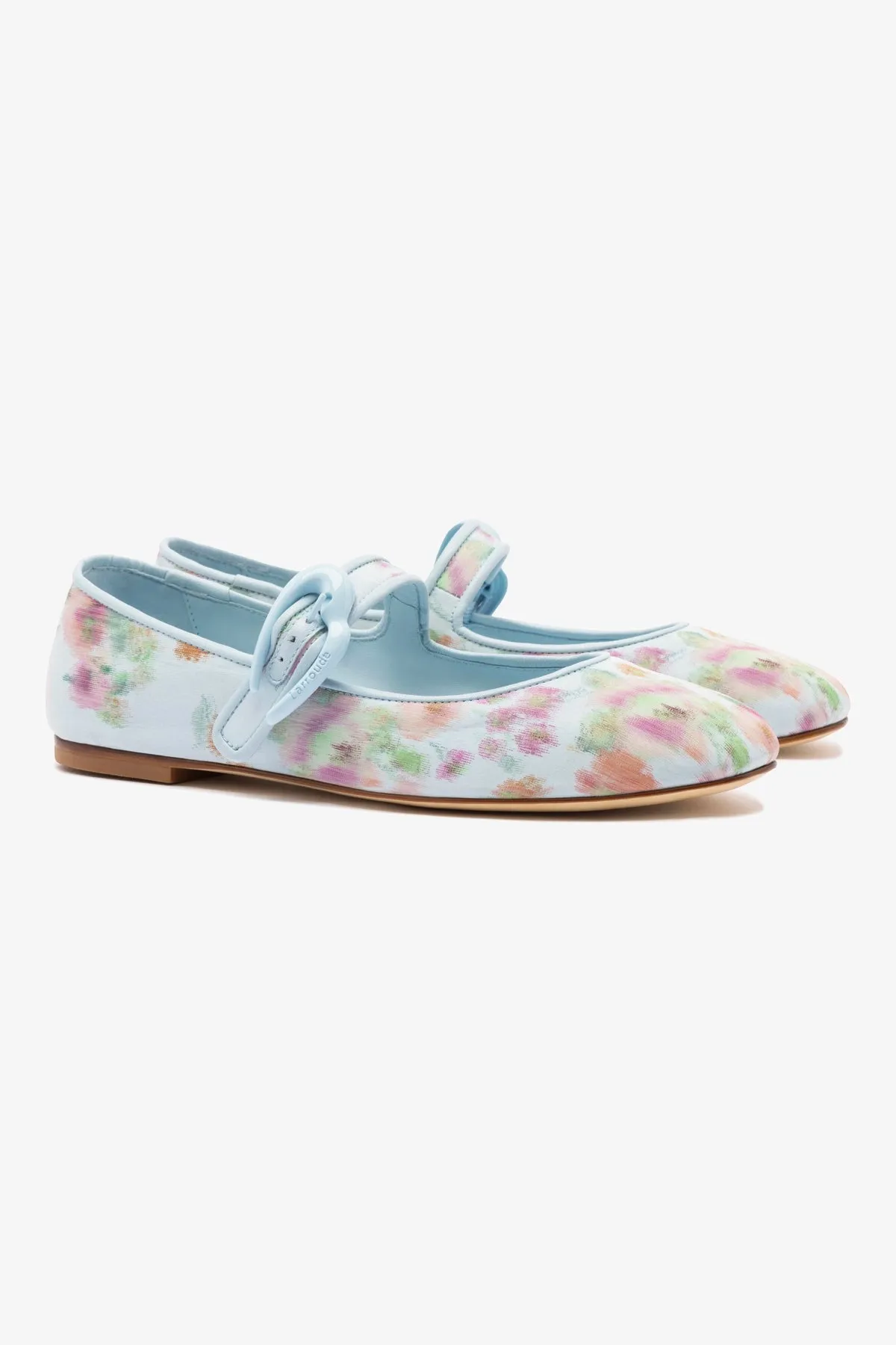 Larroud?? x Markarian Verona Ballet Flat In Apple Blue Floral Ikat