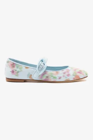 Larroud?? x Markarian Verona Ballet Flat In Apple Blue Floral Ikat