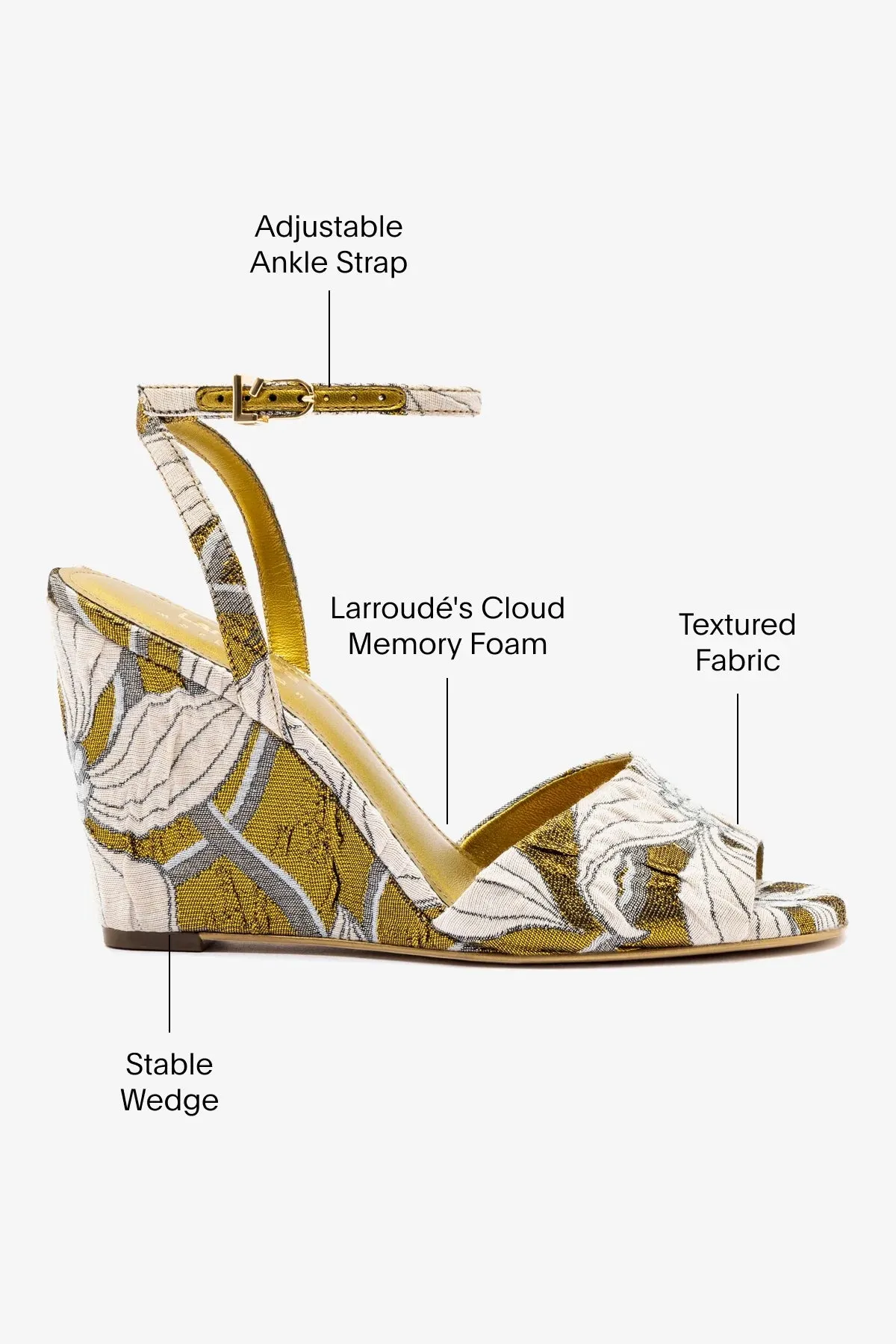 Larroud?? x Markarian Wedge In Gold Floral Dutel