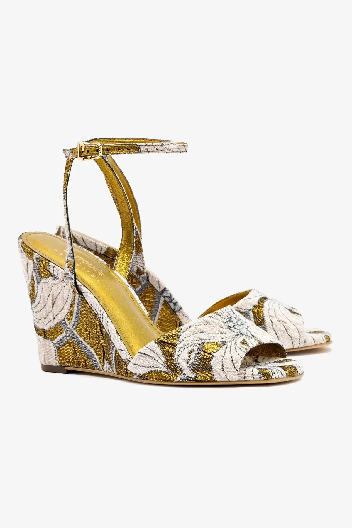 Larroud?? x Markarian Wedge In Gold Floral Dutel