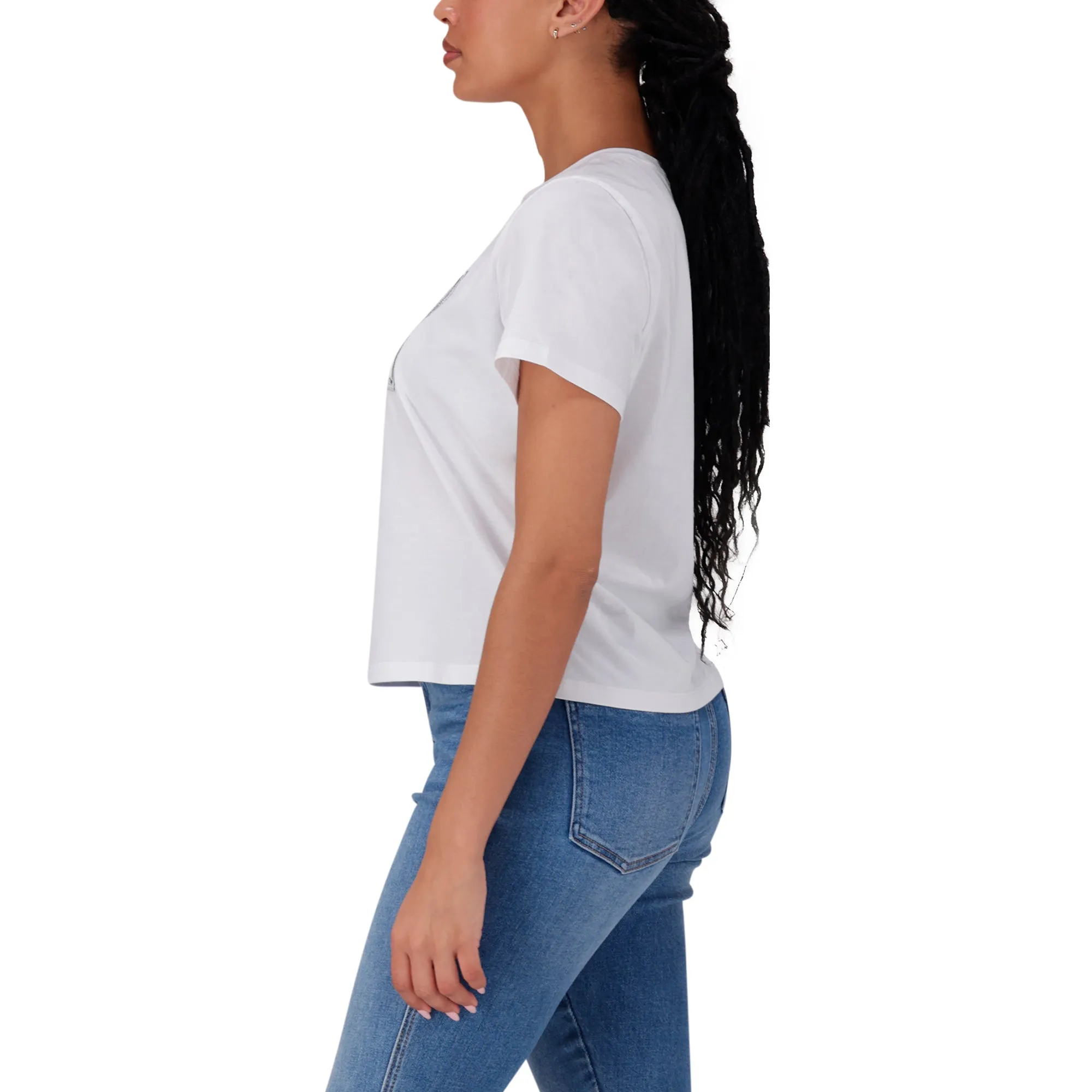 MALISSA WHITE METALLIC LOGO BOXY T-SHIRT
