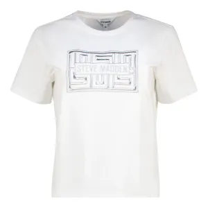 MALISSA WHITE METALLIC LOGO BOXY T-SHIRT