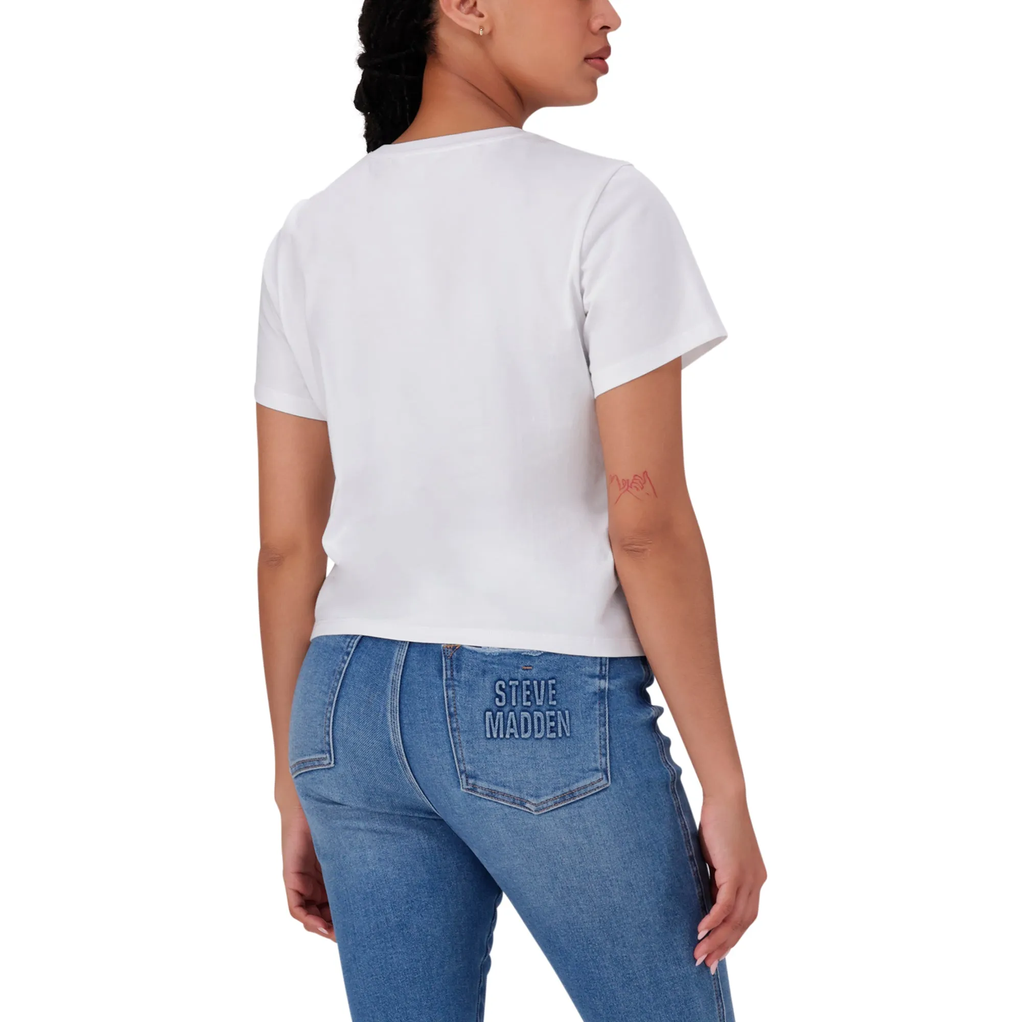 MALISSA WHITE METALLIC LOGO BOXY T-SHIRT