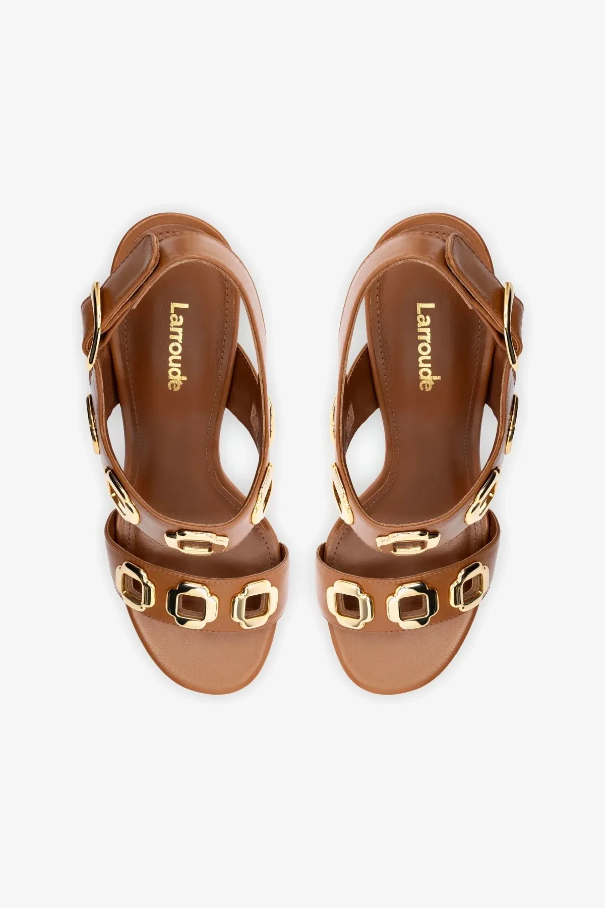 Milan Hi Sandal In Caramel Leather