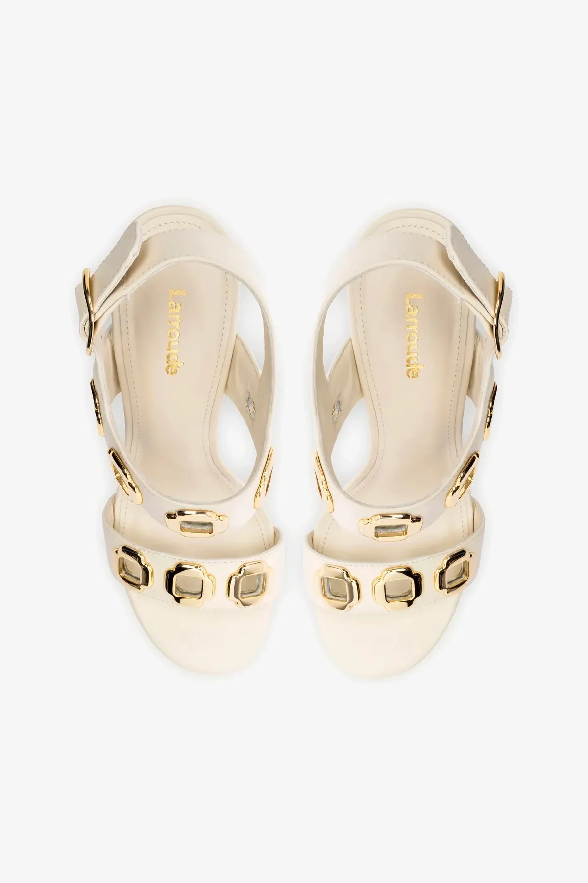 Milan Hi Sandal In Ivory Leather